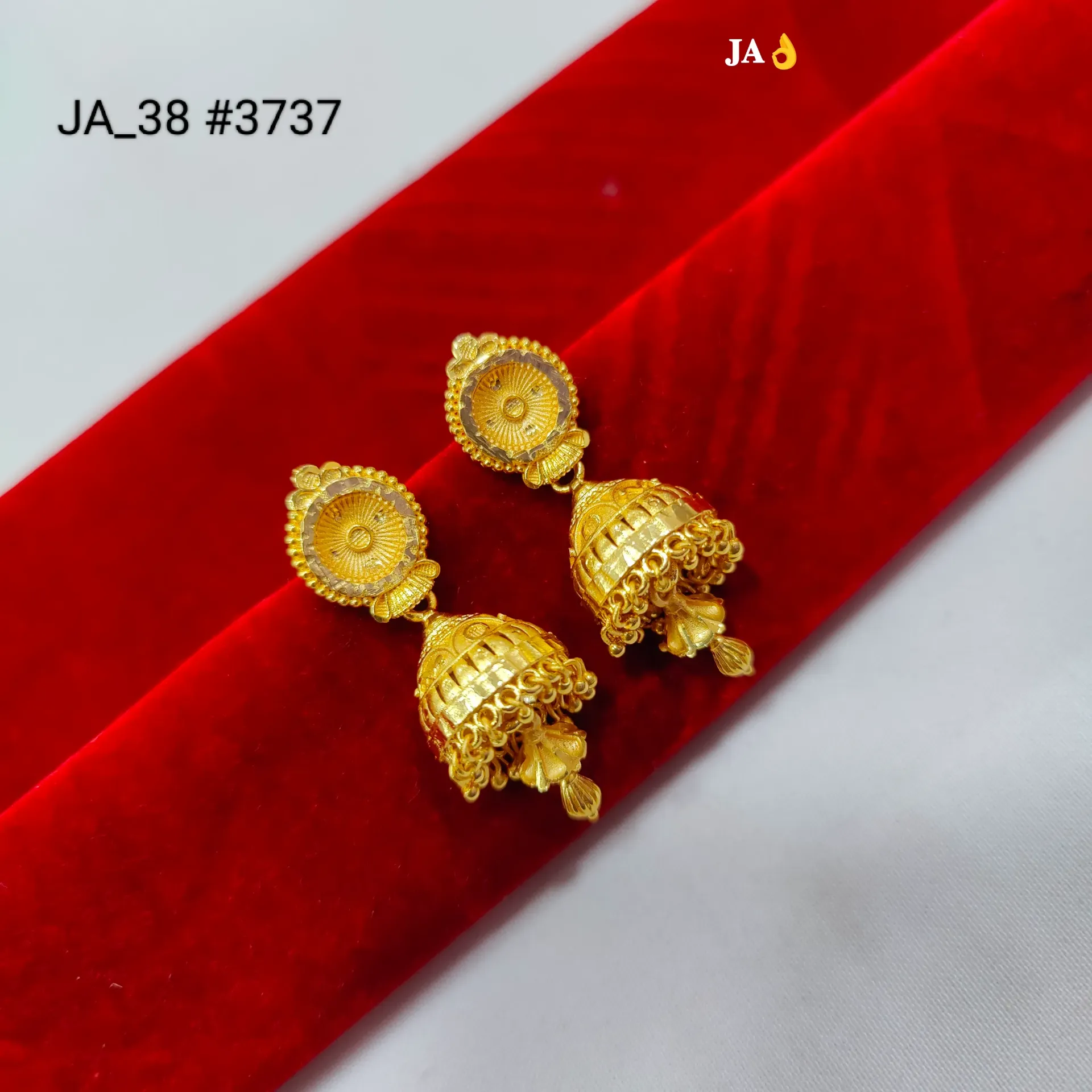 Premium Gold Tone Traditional Dome Jhumka Earrings DN-3737