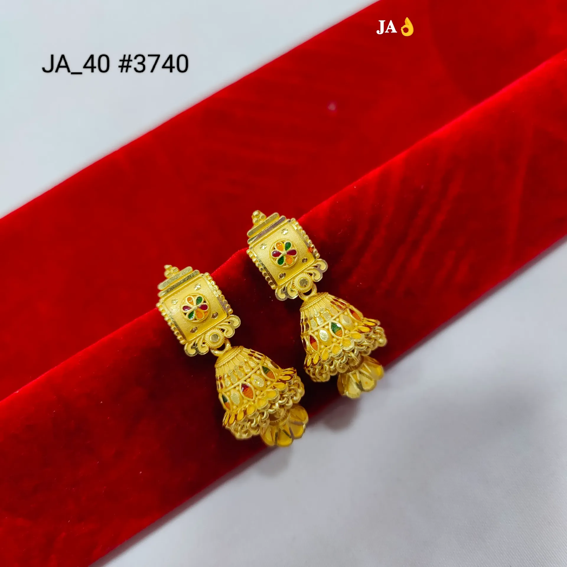 Gold Tone Floral Jhumka Earrings DN-3740