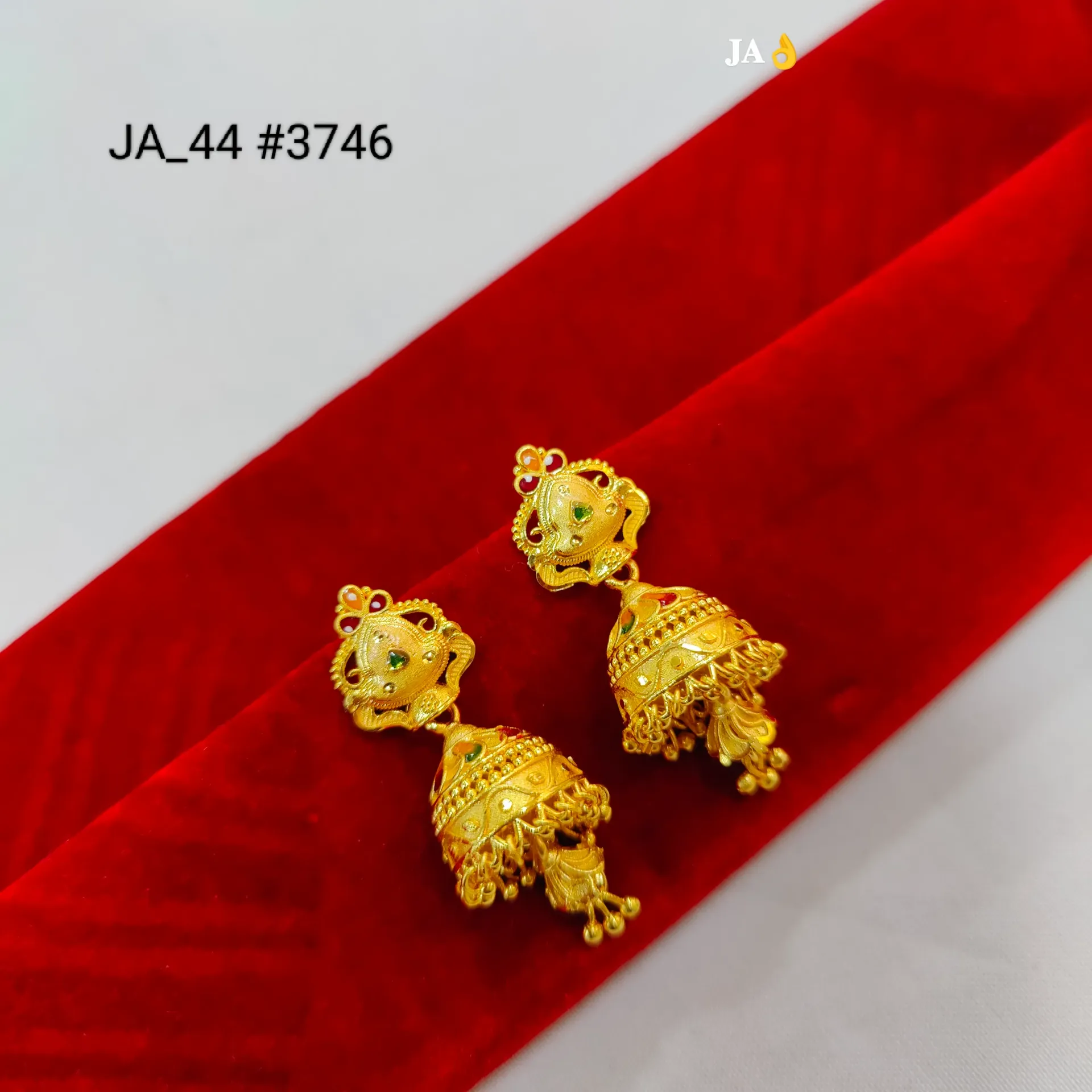 Gold Tone Designer Jhumka Earrings  DN-3746