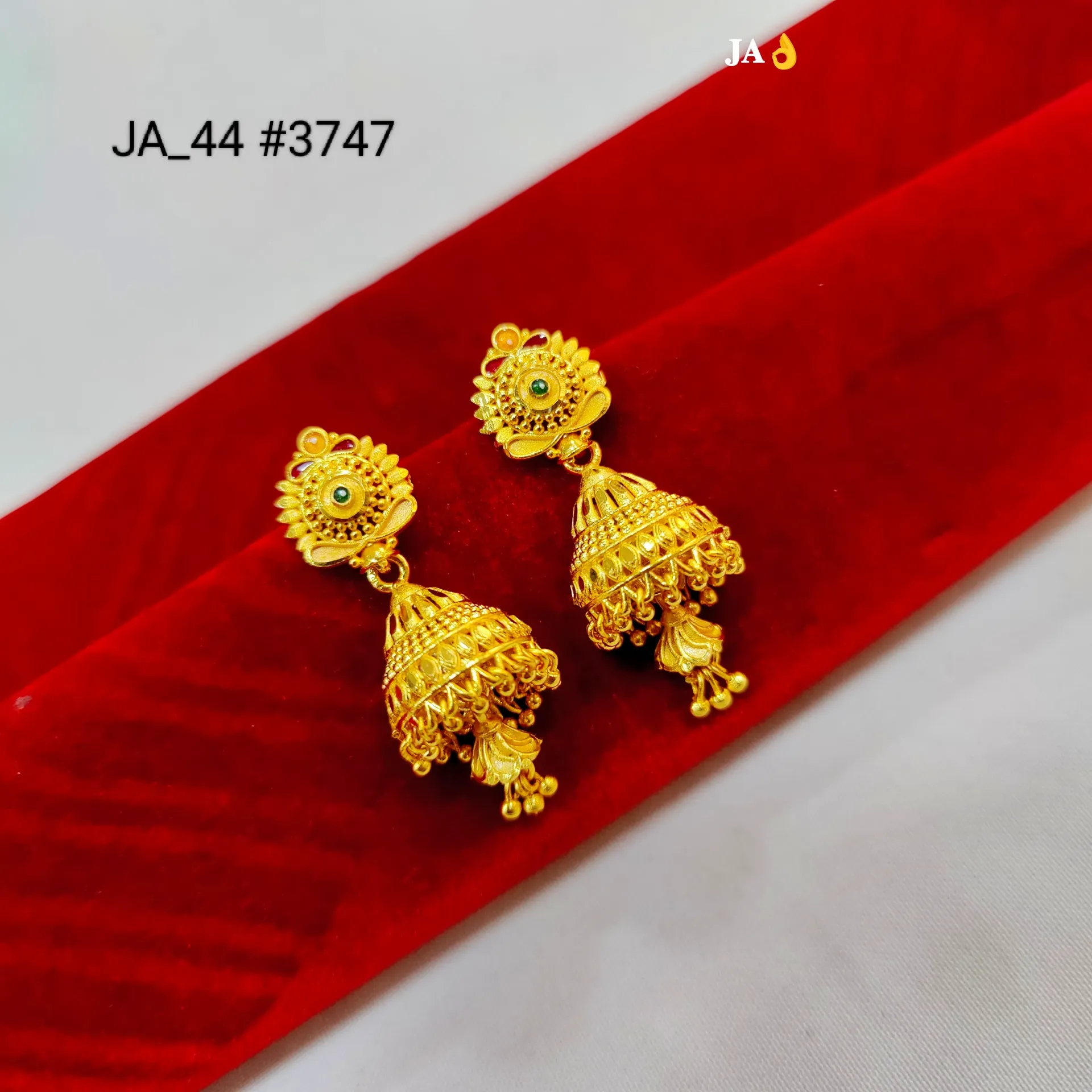 Temple Style Floral Jhumka Earrings  DN-3747