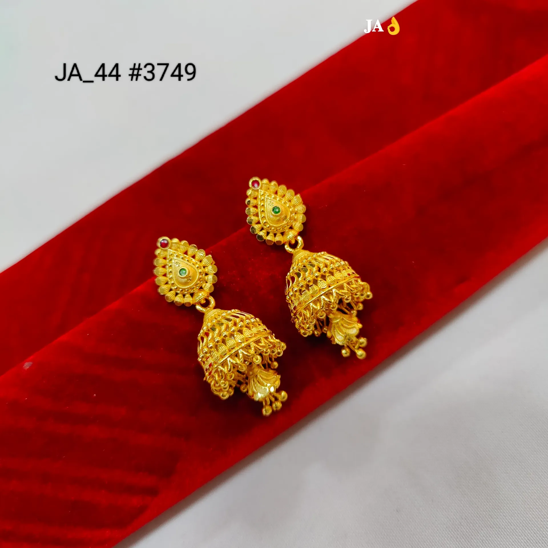 Gold Tone Peacock Stud Jhumka Earrings  DN-3749