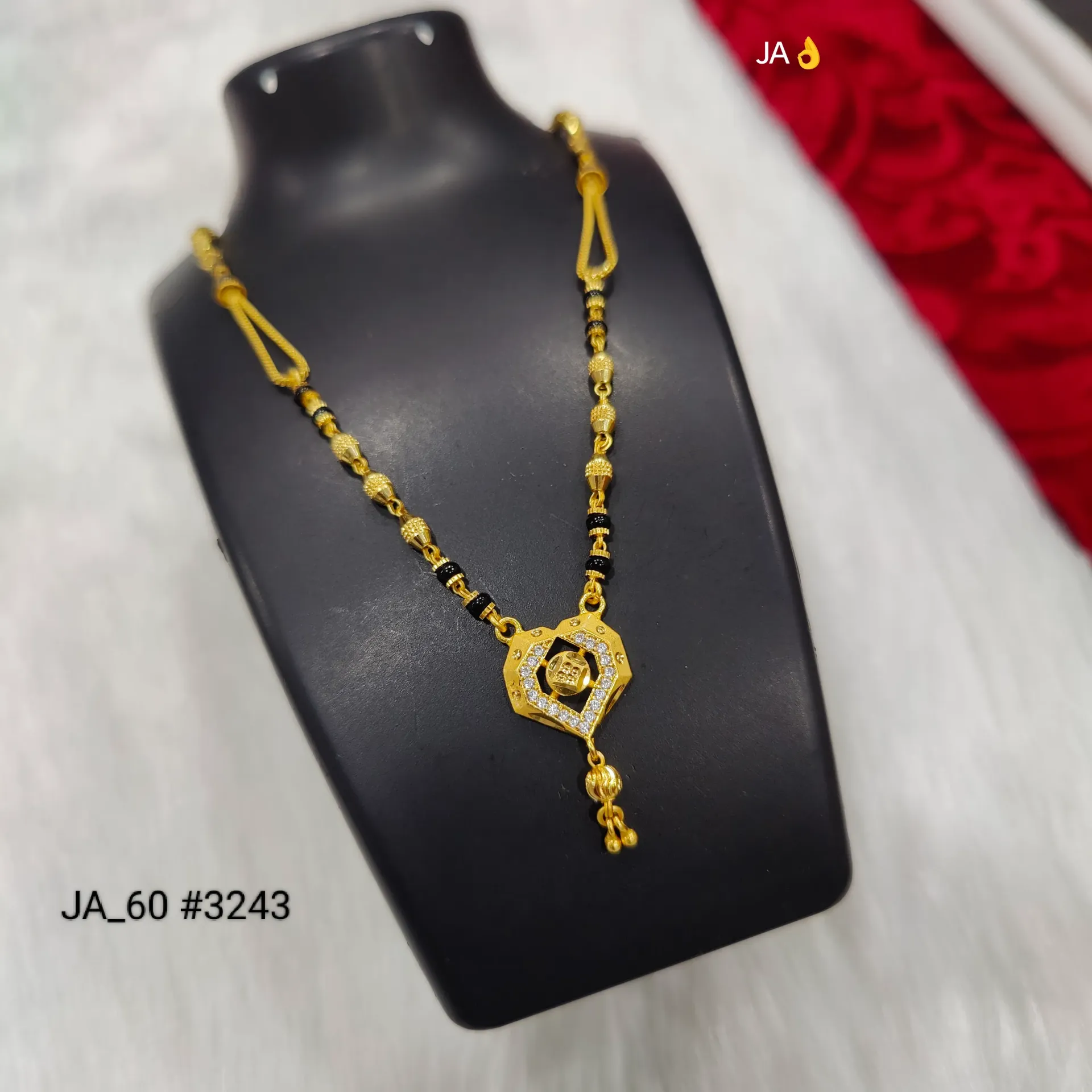 Gold Tone Short Elegant Traditiona Mangalsutra DN-3243