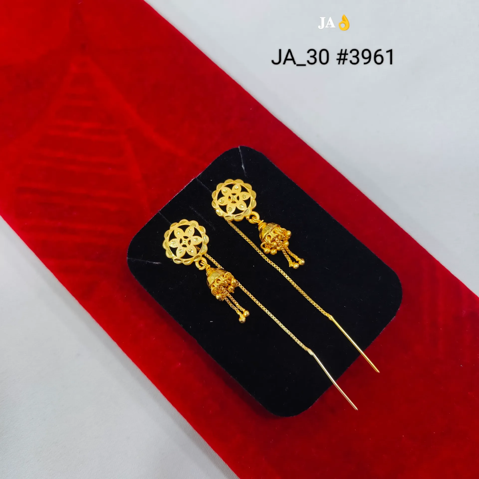 Gold Tone Floral Threader Earrings DN-3961