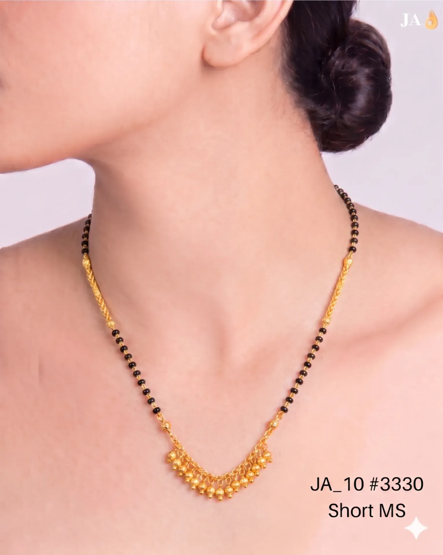 1 Gram Gold Plated Short Mangalsutra DN-3330