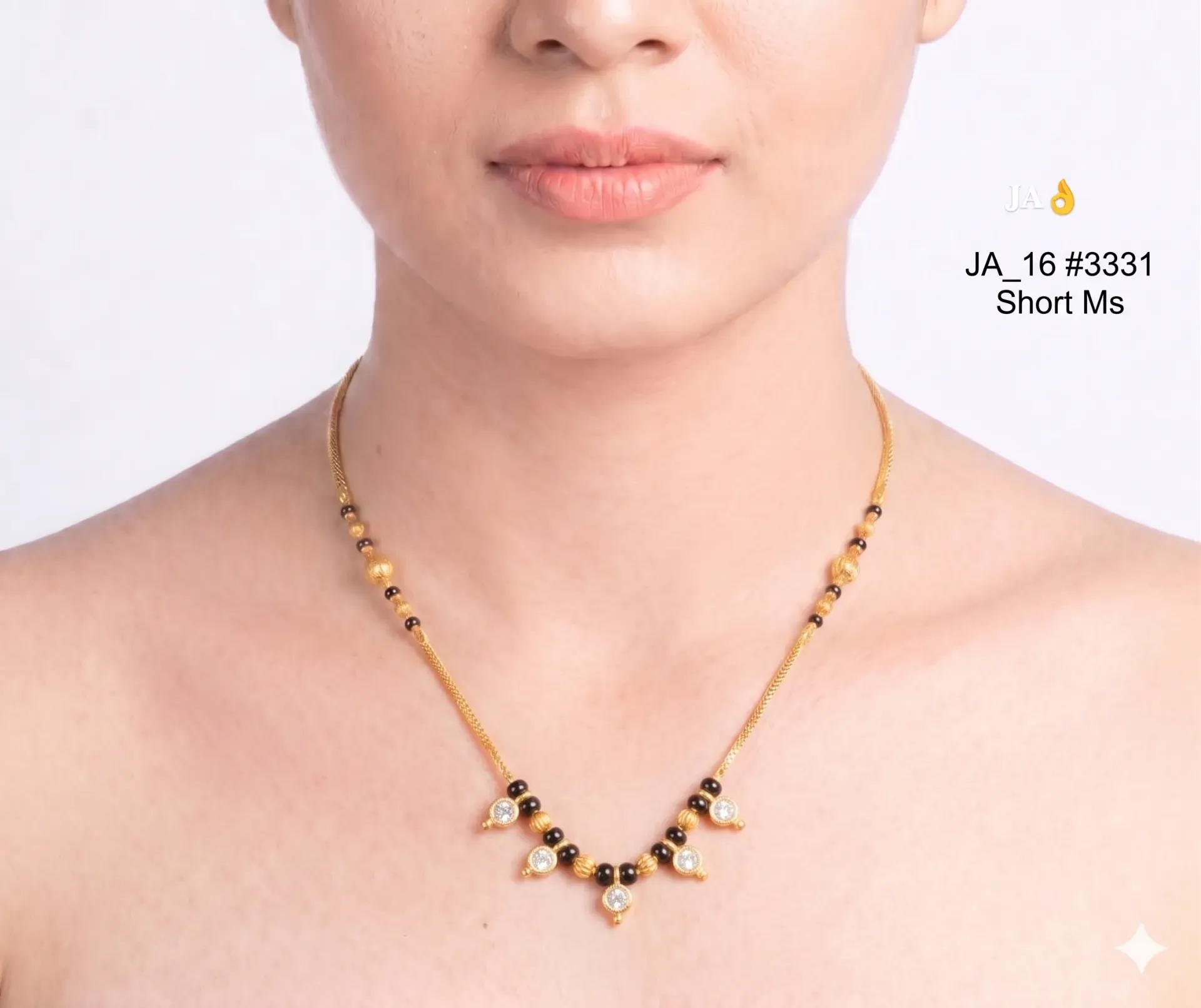 1 Gram Gold Plated Short Mangalsutra  DN-3331