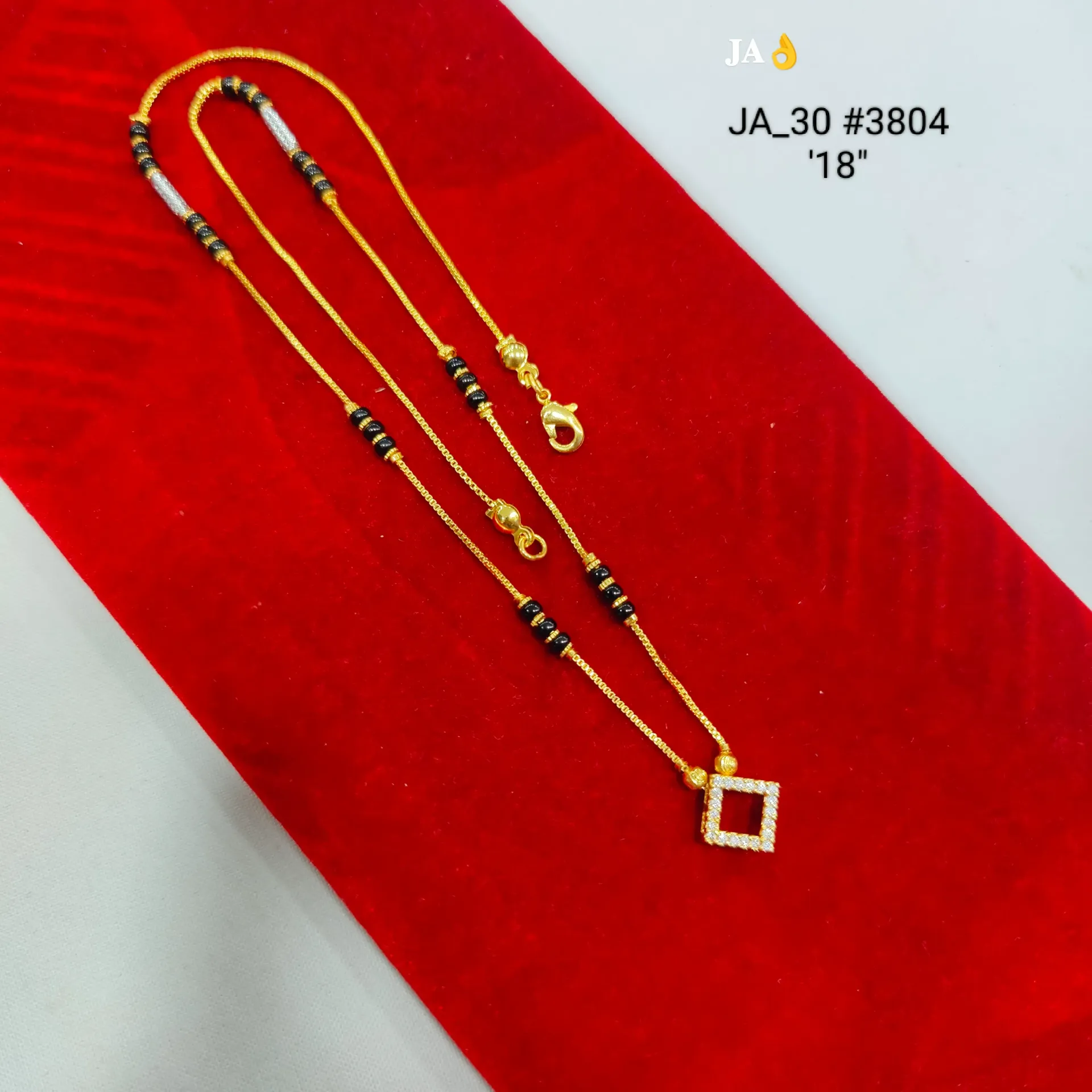 Gold Tone Square CZ Mangalsutra DN-3804