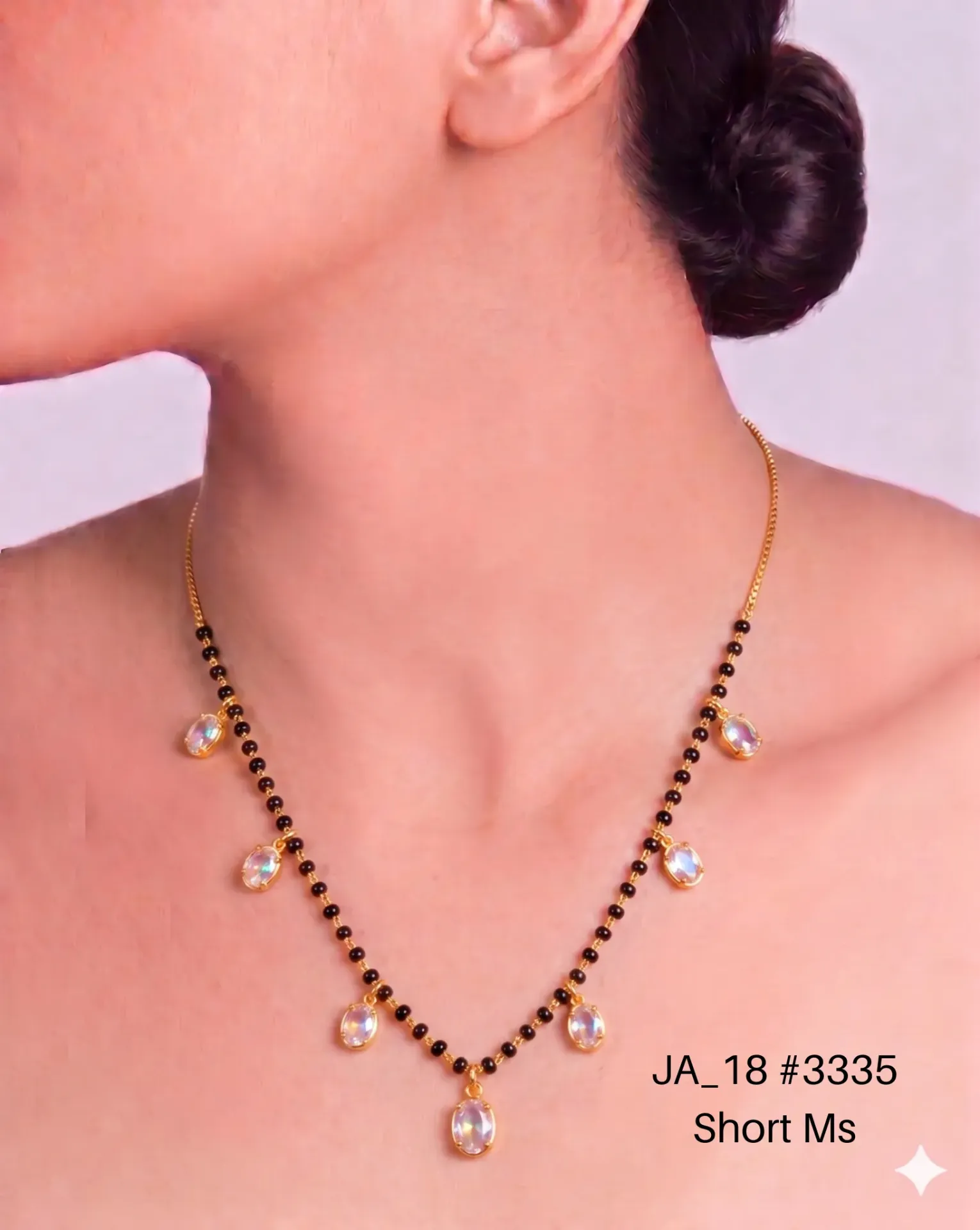 1 Gram Gold Plated Short Mangalsutra DN-3335