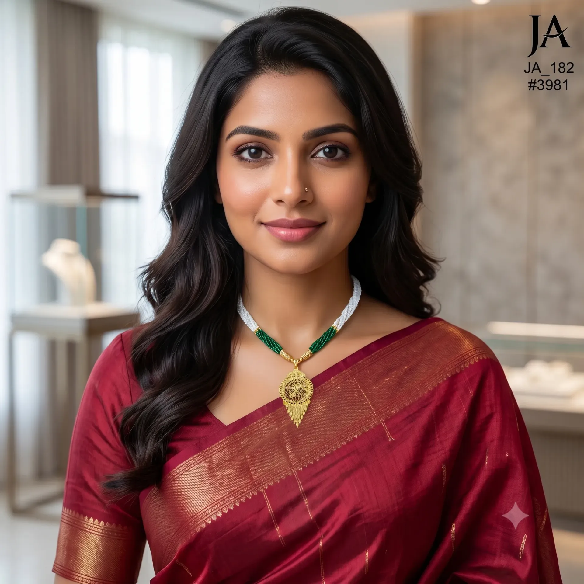 Gold Tone Traditional Peacock Pendant Necklace Set for Women DN-3981