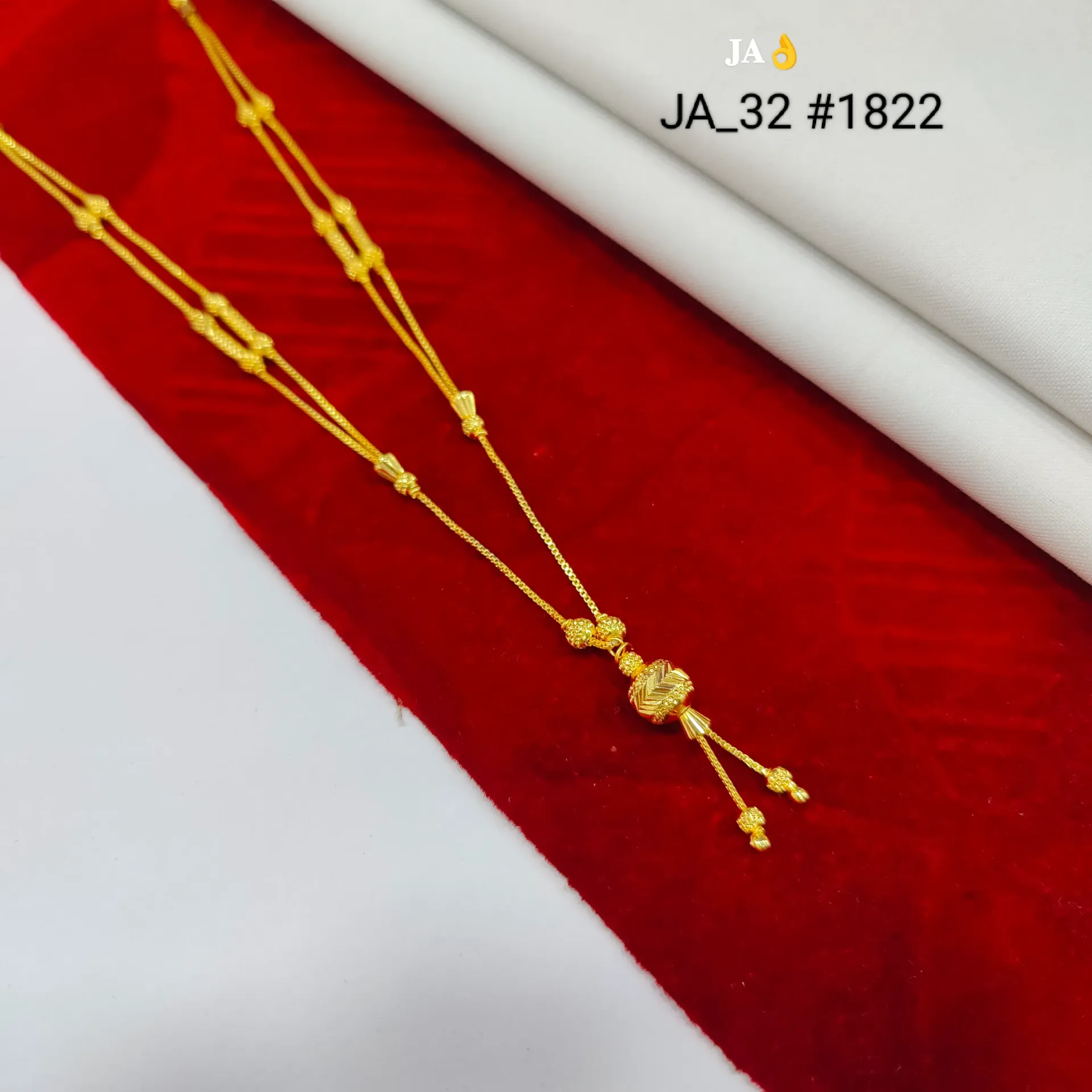 Women's 1 Gram Gold Plated Beaded Tassel Long Necklace – DN-1822