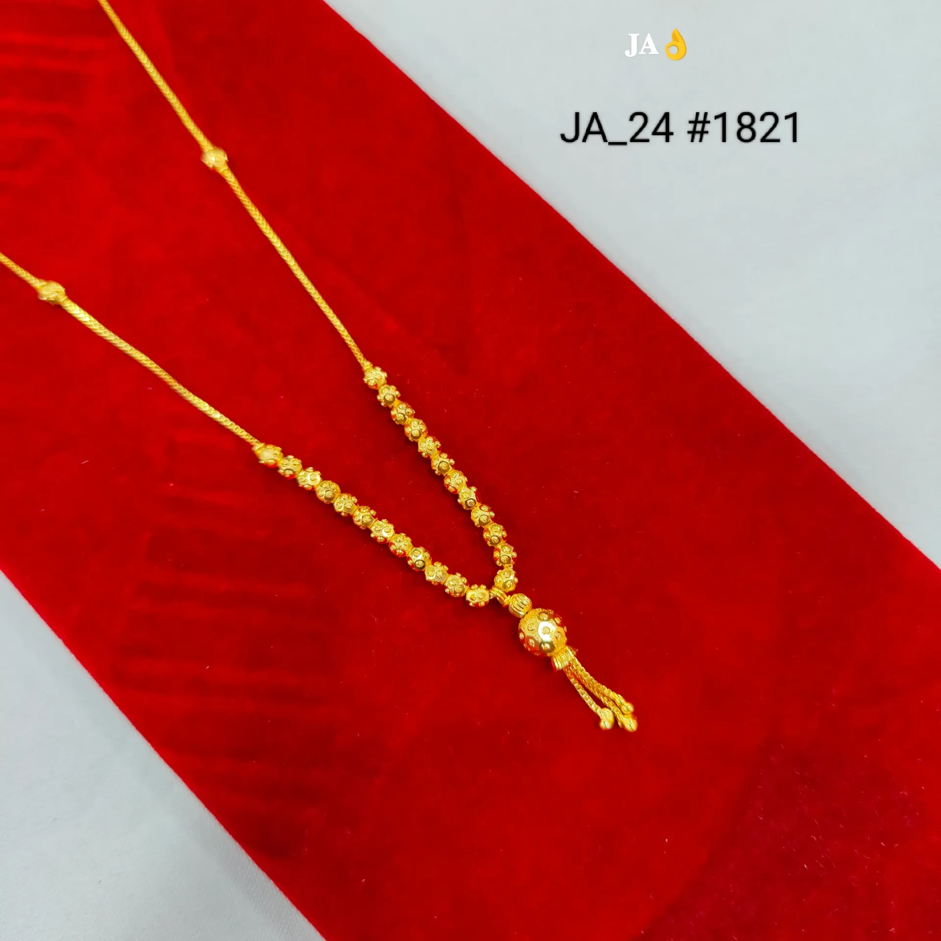 Women's 1 Gram Gold Plated Beaded Tassel Long Necklace – DN-1821