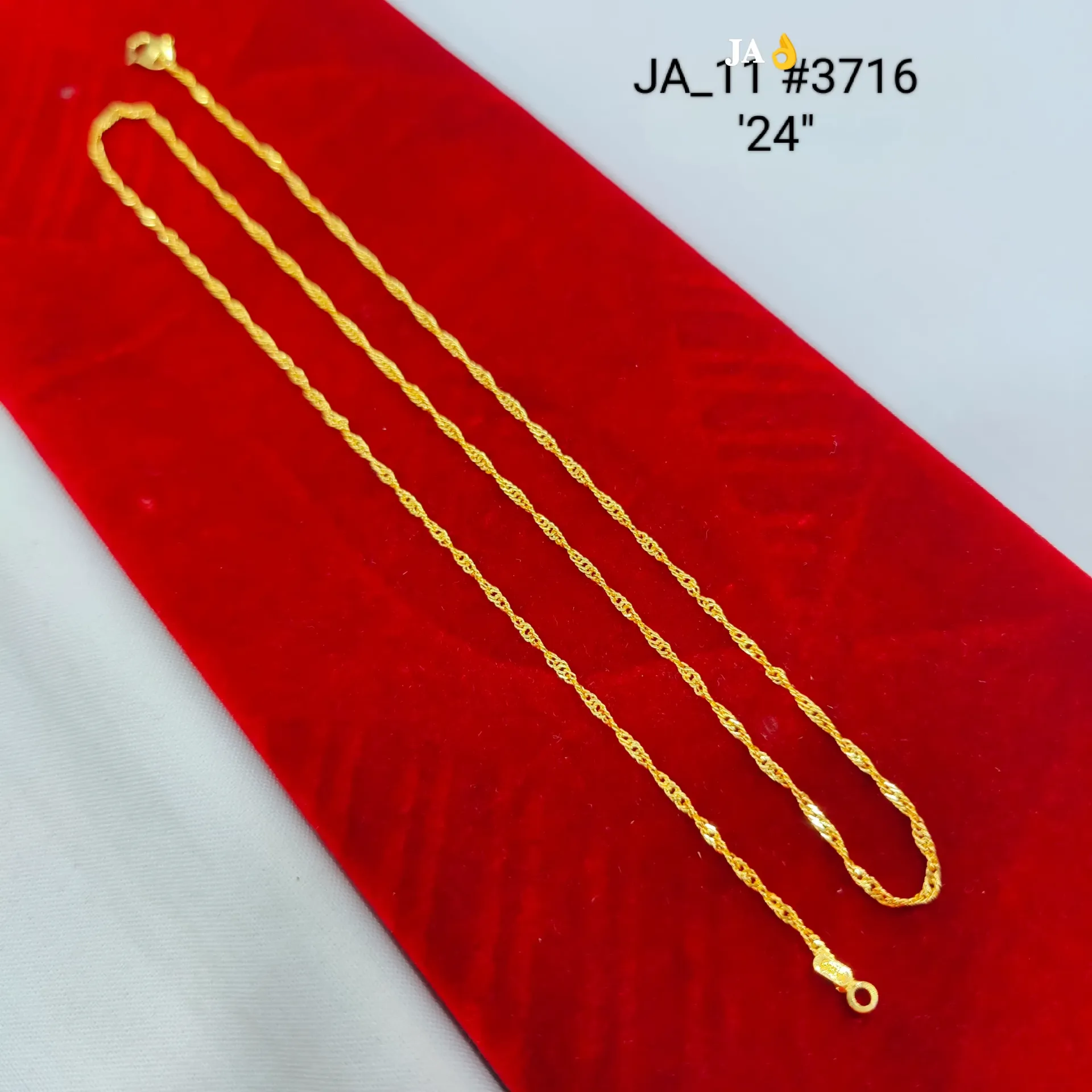 Gold Tone 24 Inch Twist Chain for Women DN-3716