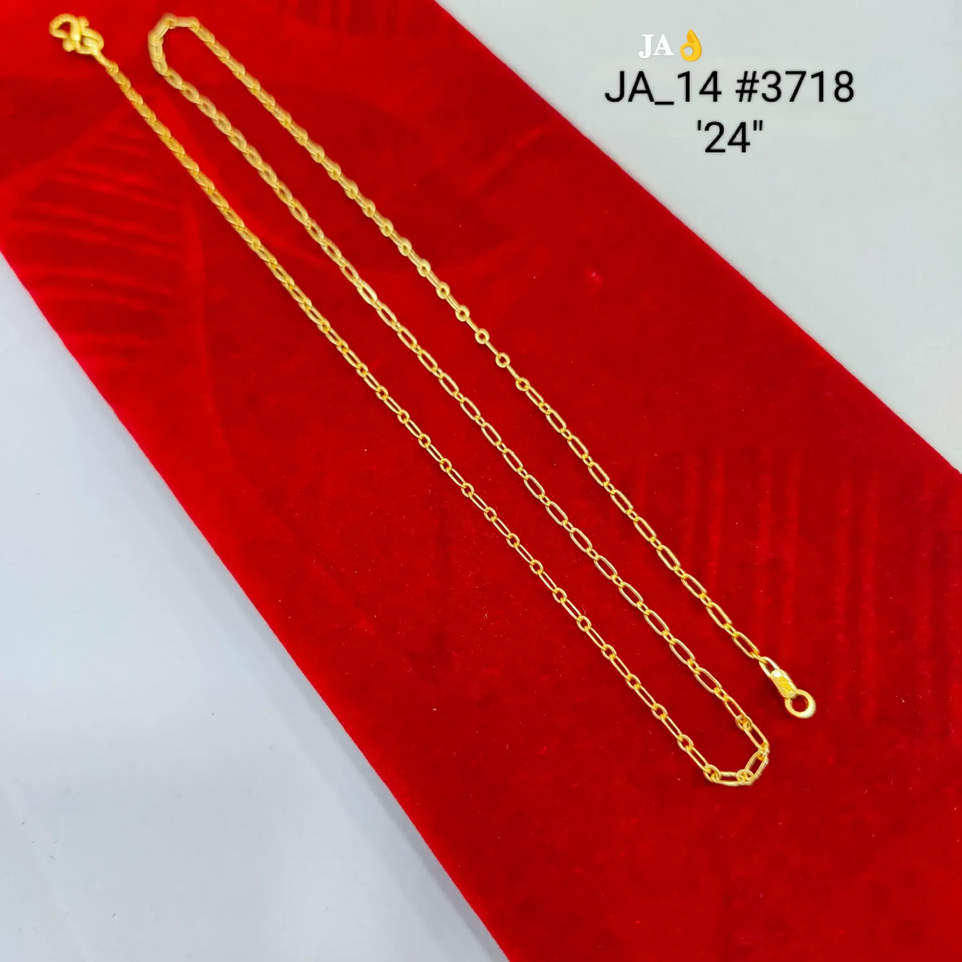 [ZC45346] Gold Tone 24 Inch Oval Link Chain for Women DN-3718