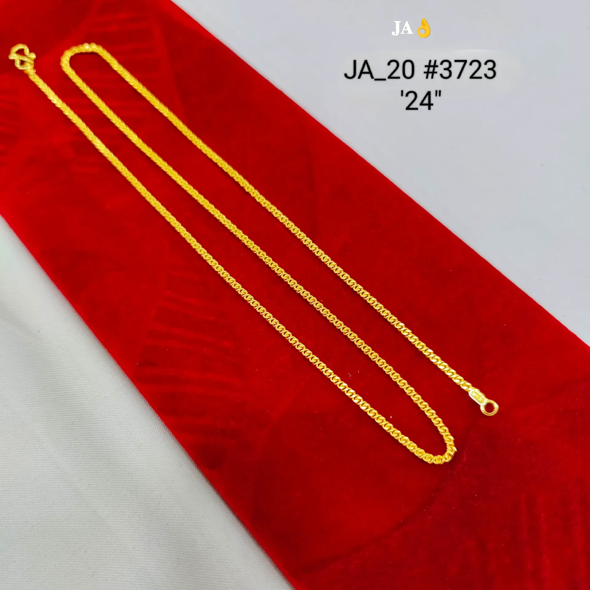 Gold Tone 24 Inch Singapore Twist Chain for Women DN-3723