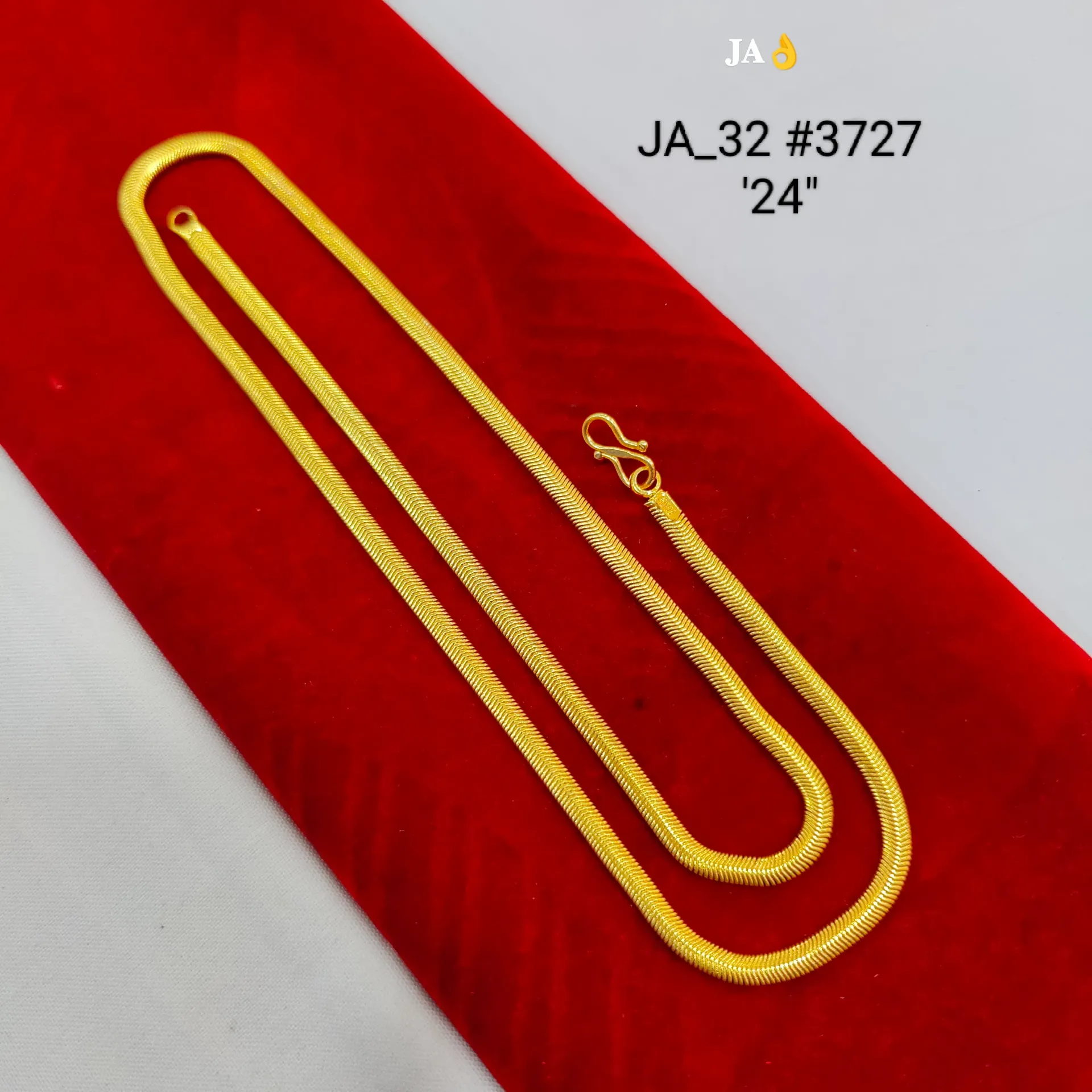Gold Tone 24 Inch Flat Snake Chain for Women DN-3727