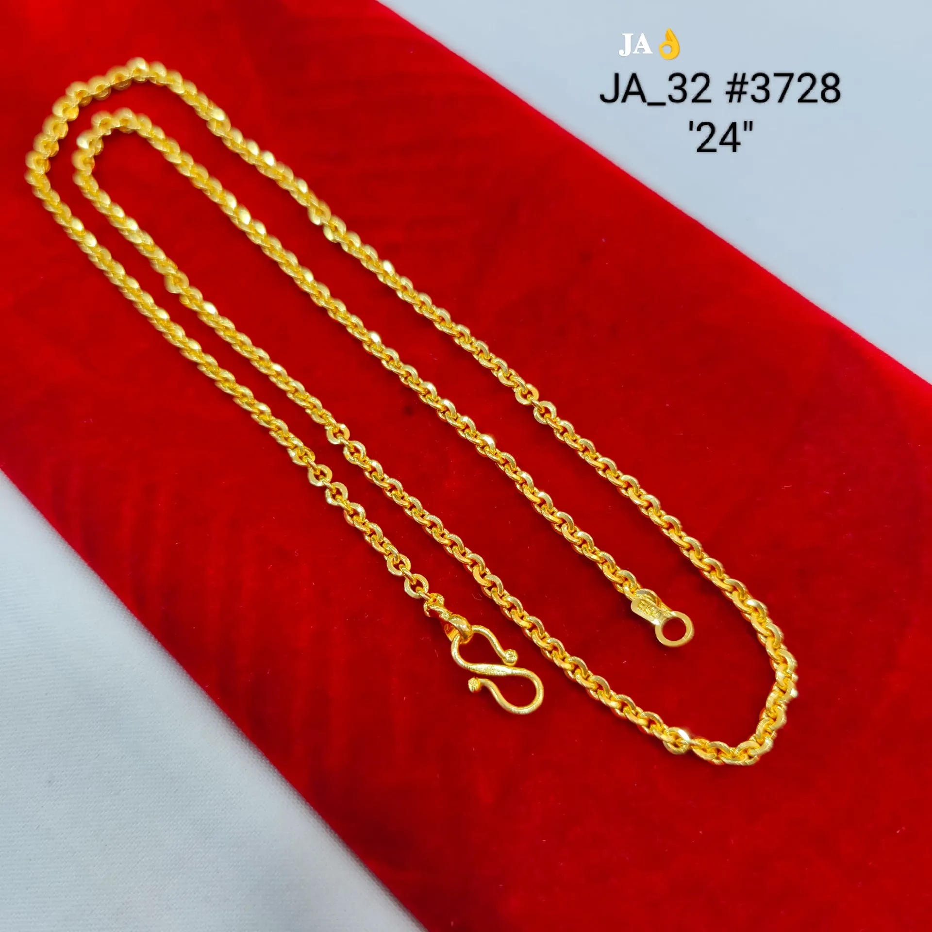 Gold Tone 24 Inch Rope Link Chain for Women DN-3728