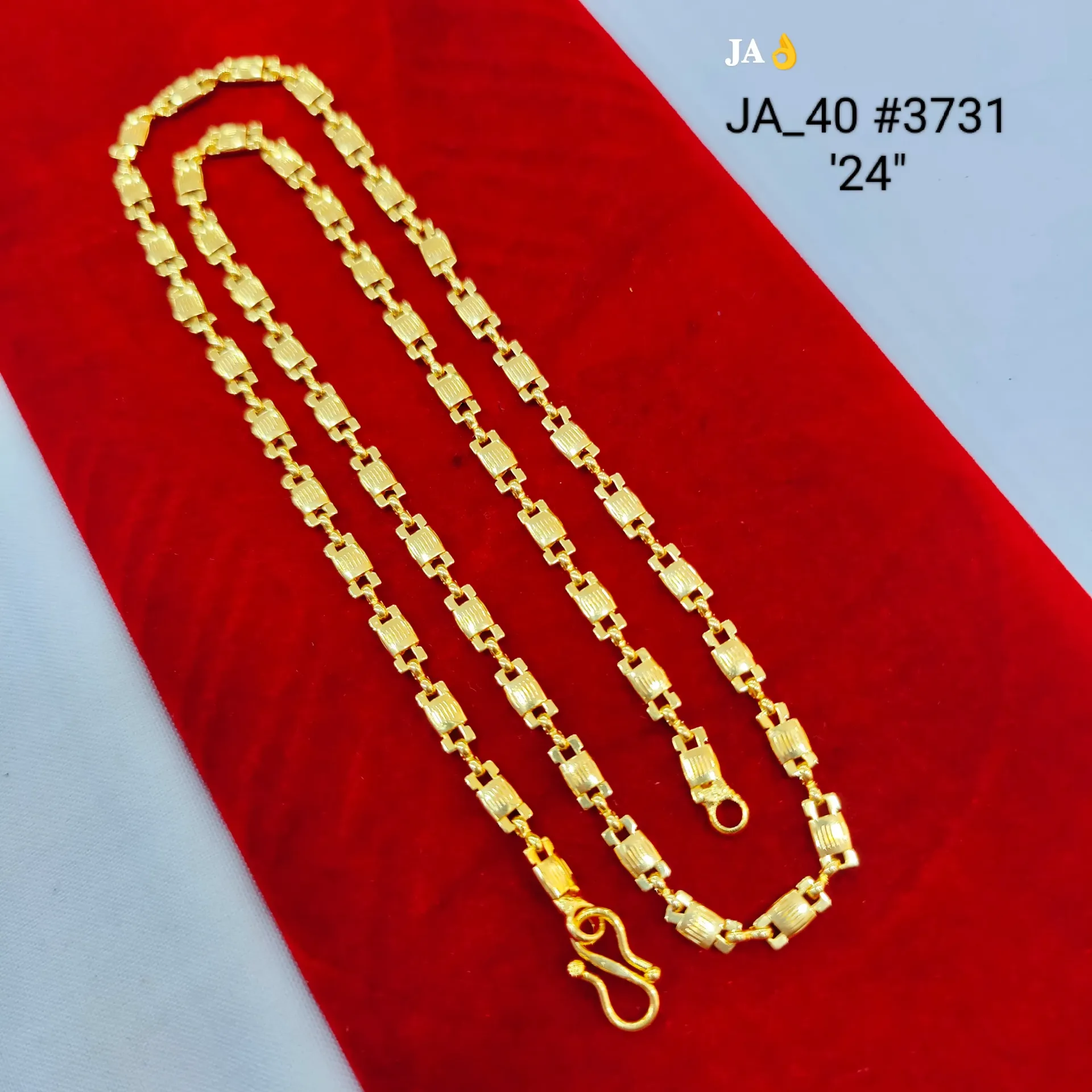Gold Tone 24 Inch Designer Box Link Chain for men DN-3731