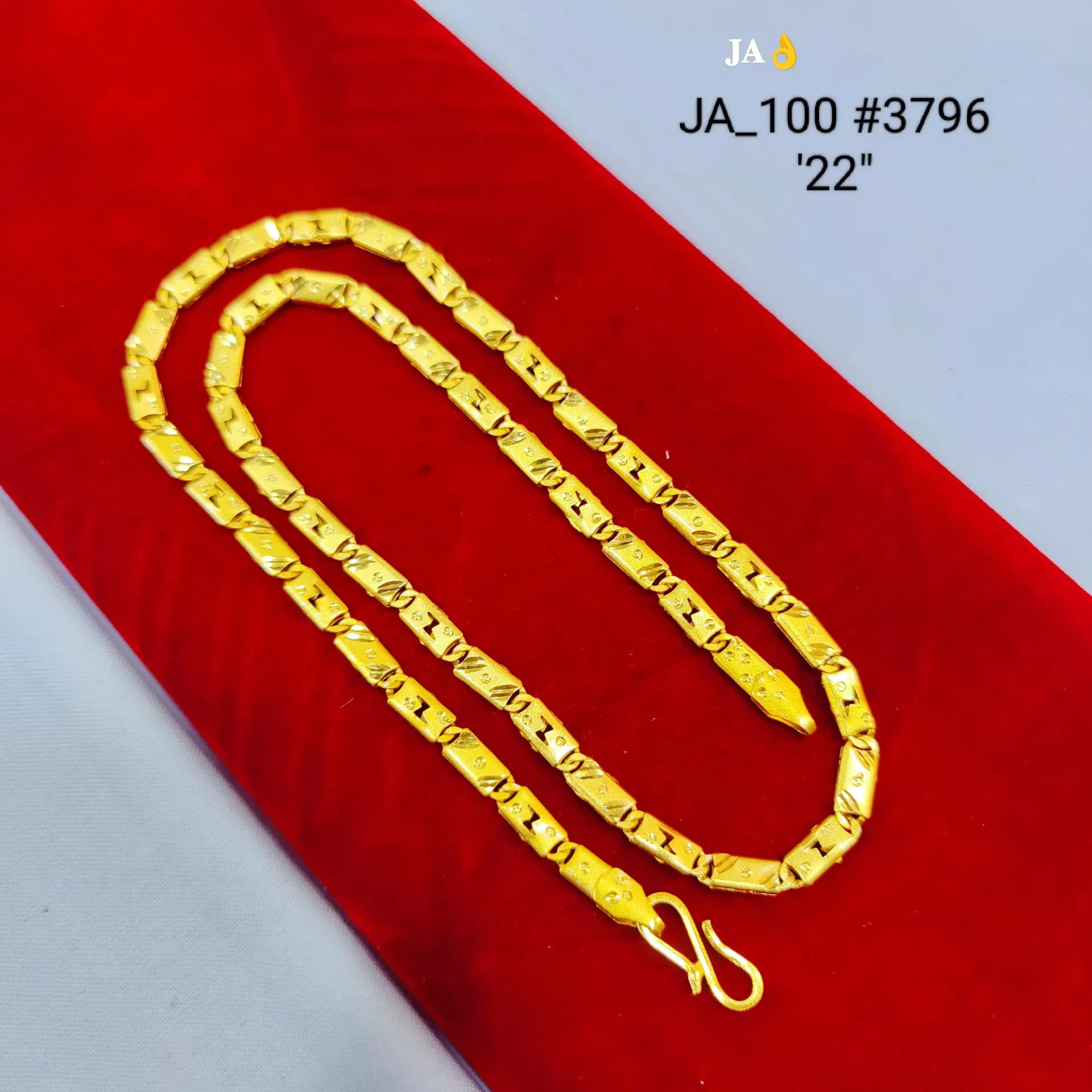 Gold Tone  Designer Rectangular Chain  DN-3796