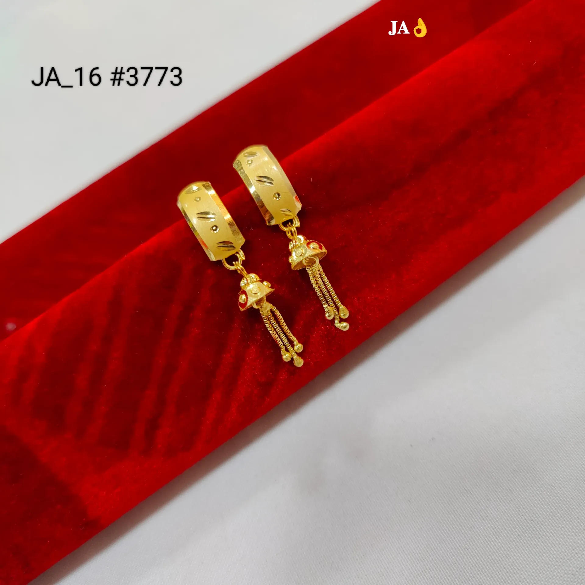 1 Gram Gold Plated Tassel Hoop Earrings  DN-3773