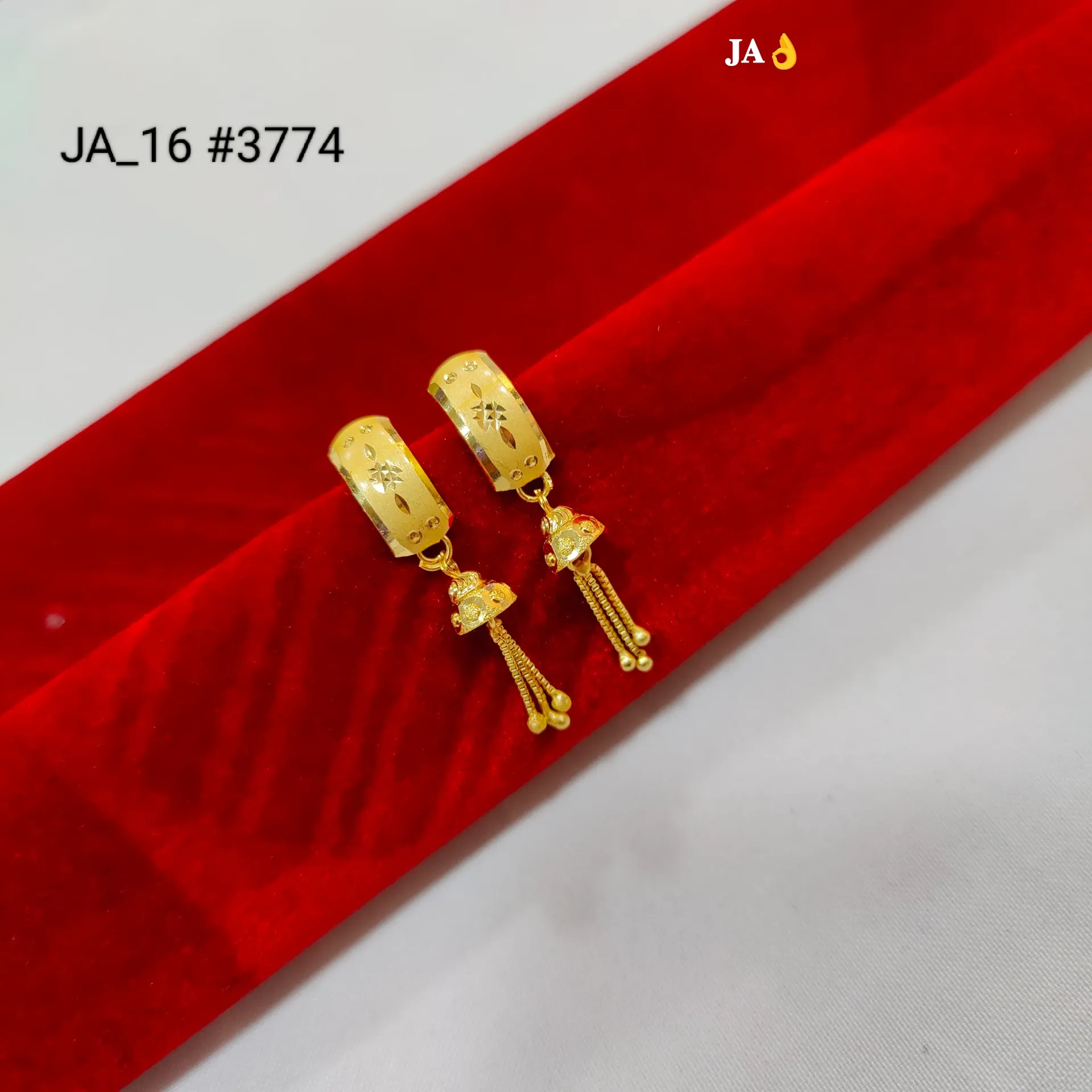 1 Gram Gold Plated Floral Hoop Earrings  DN-3774