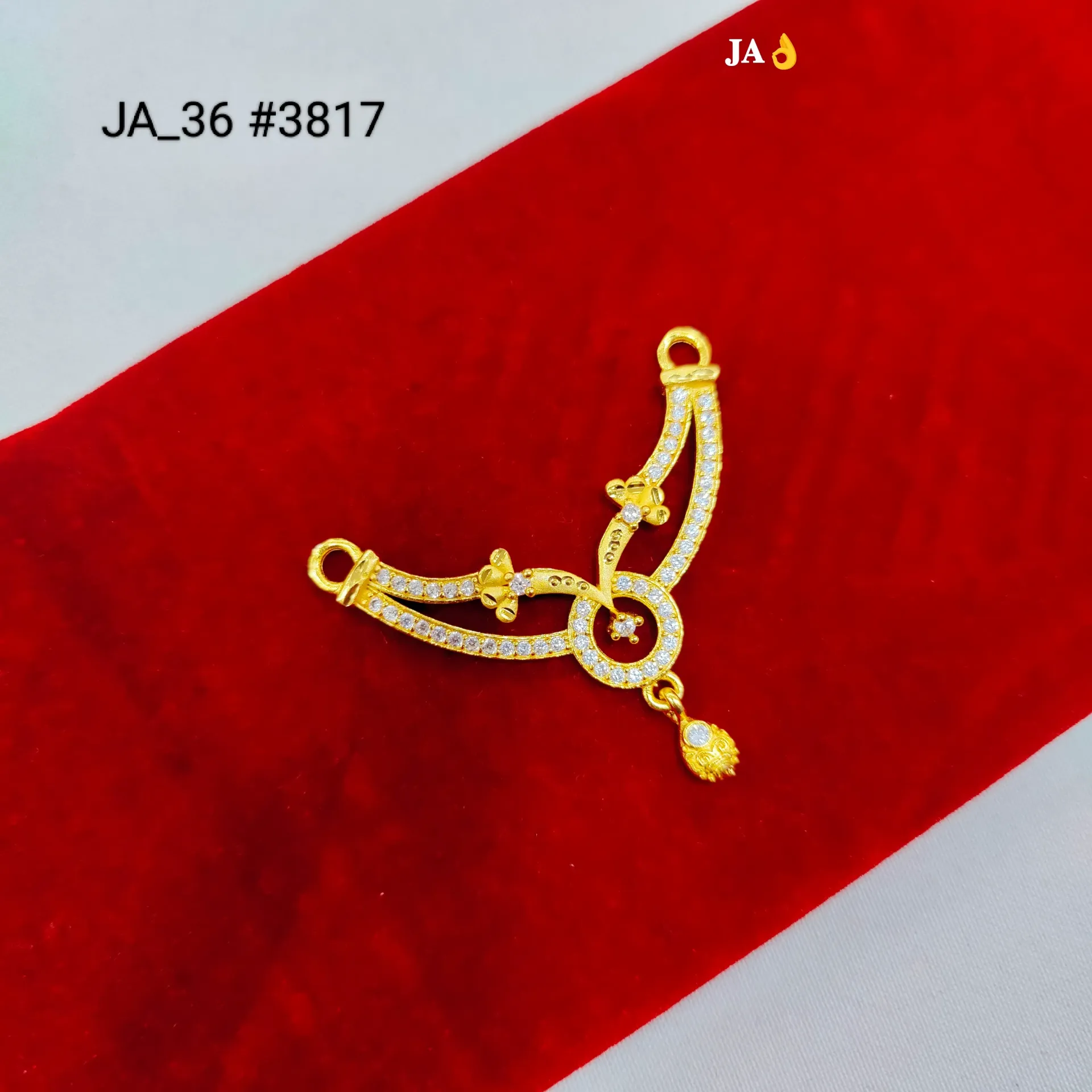 Women's 1 Gram Gold Plated Stone Studded Designer Pendant – DN-3817