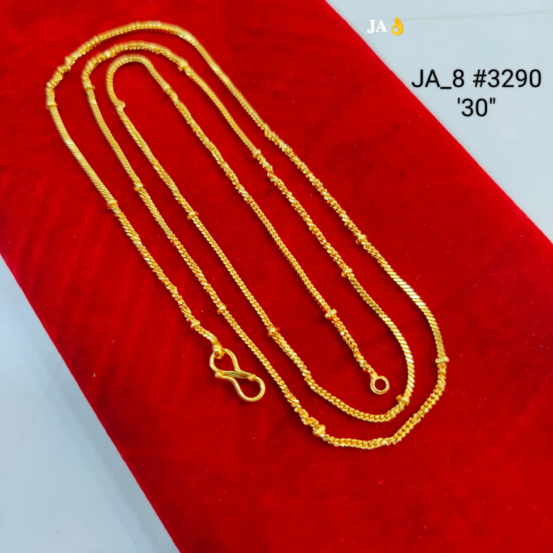 Women's 1 Gram Gold Plated Designer Twist Pattern Chain Necklace (30 Inch) – DN-3290