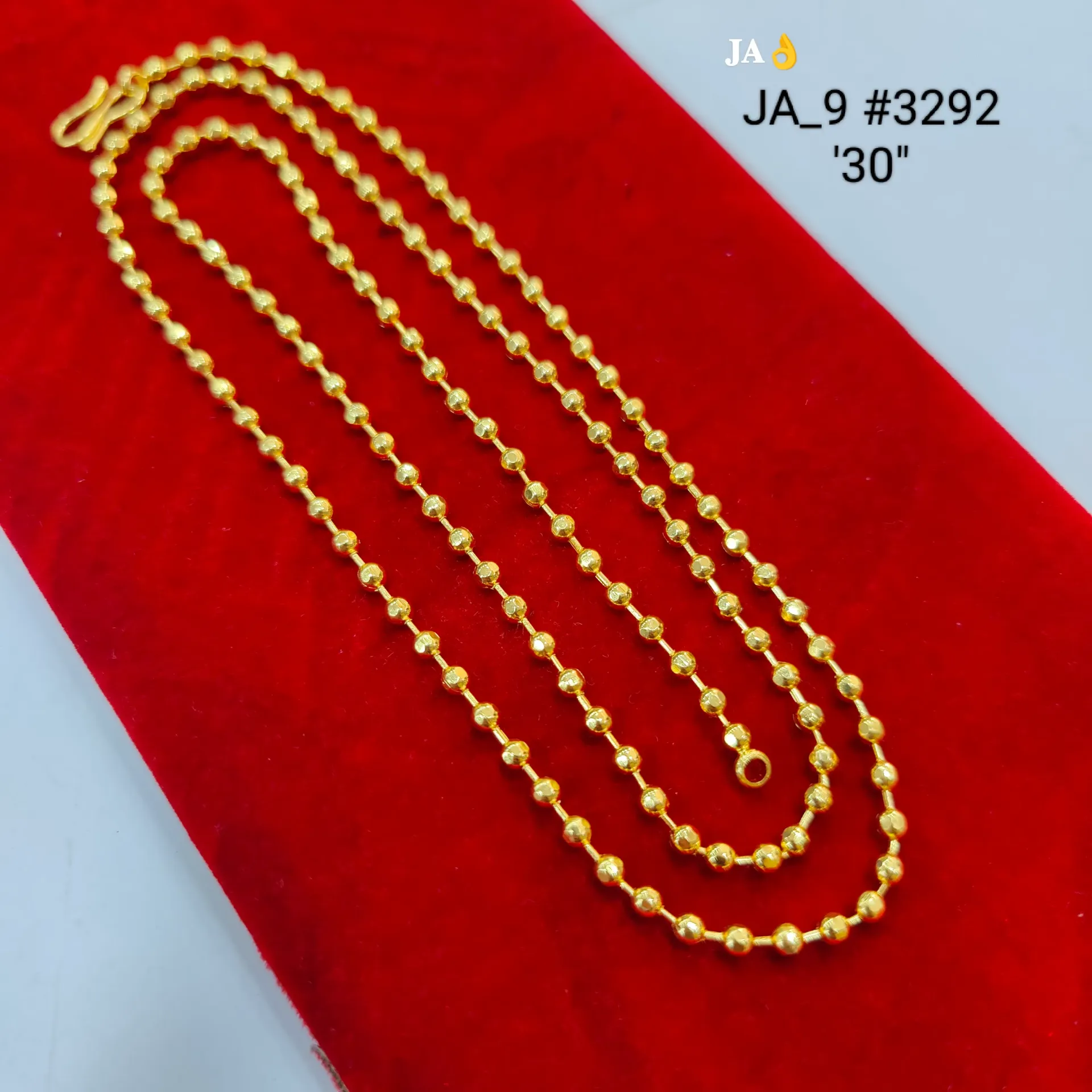 Women's 1 Gram Gold Plated Classic Ball Chain (30 Inch) – DN-3292