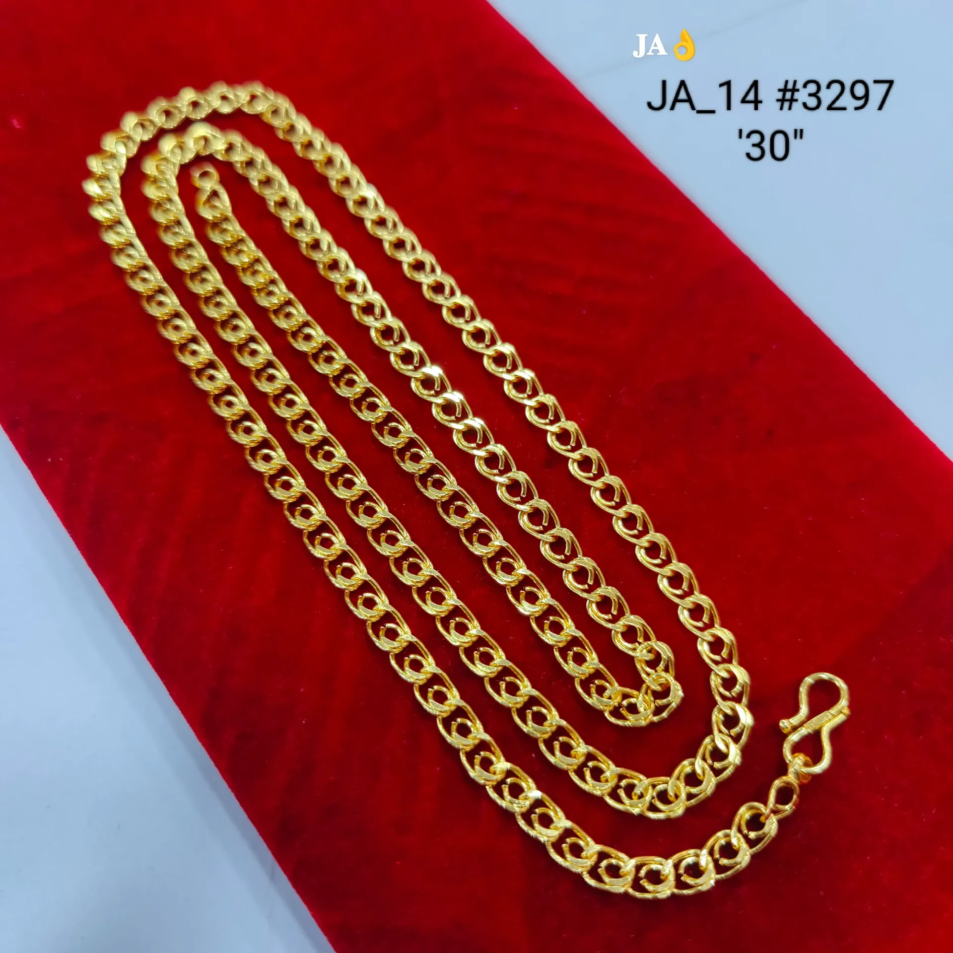 Women's 1 Gram Gold Plated Classic Oval Link Chain (30 Inch) – DN-3297