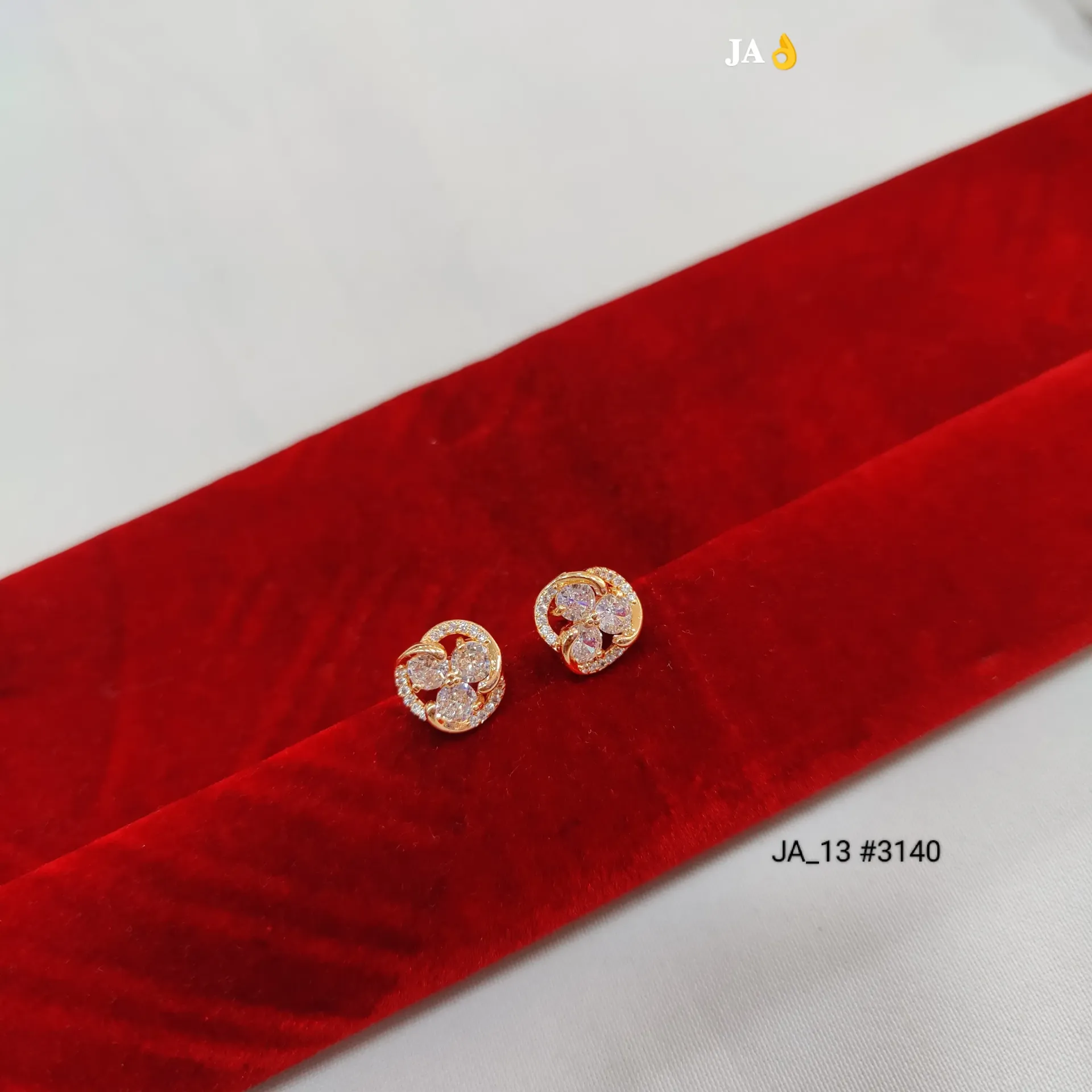 Floral CZ Stud Earrings DN-3140