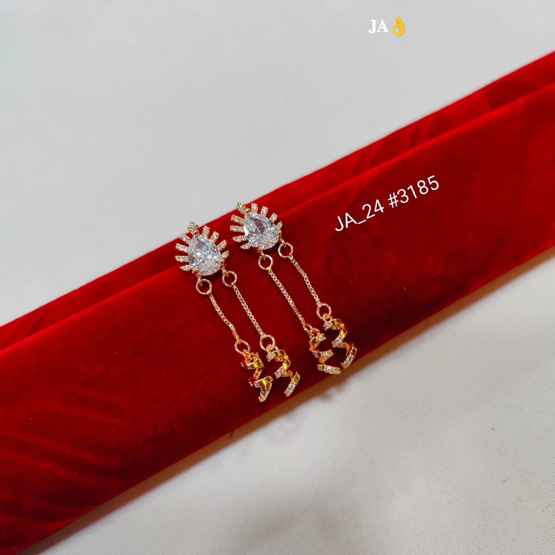 Radiant CZ Chain Drop Earrings DN-3185