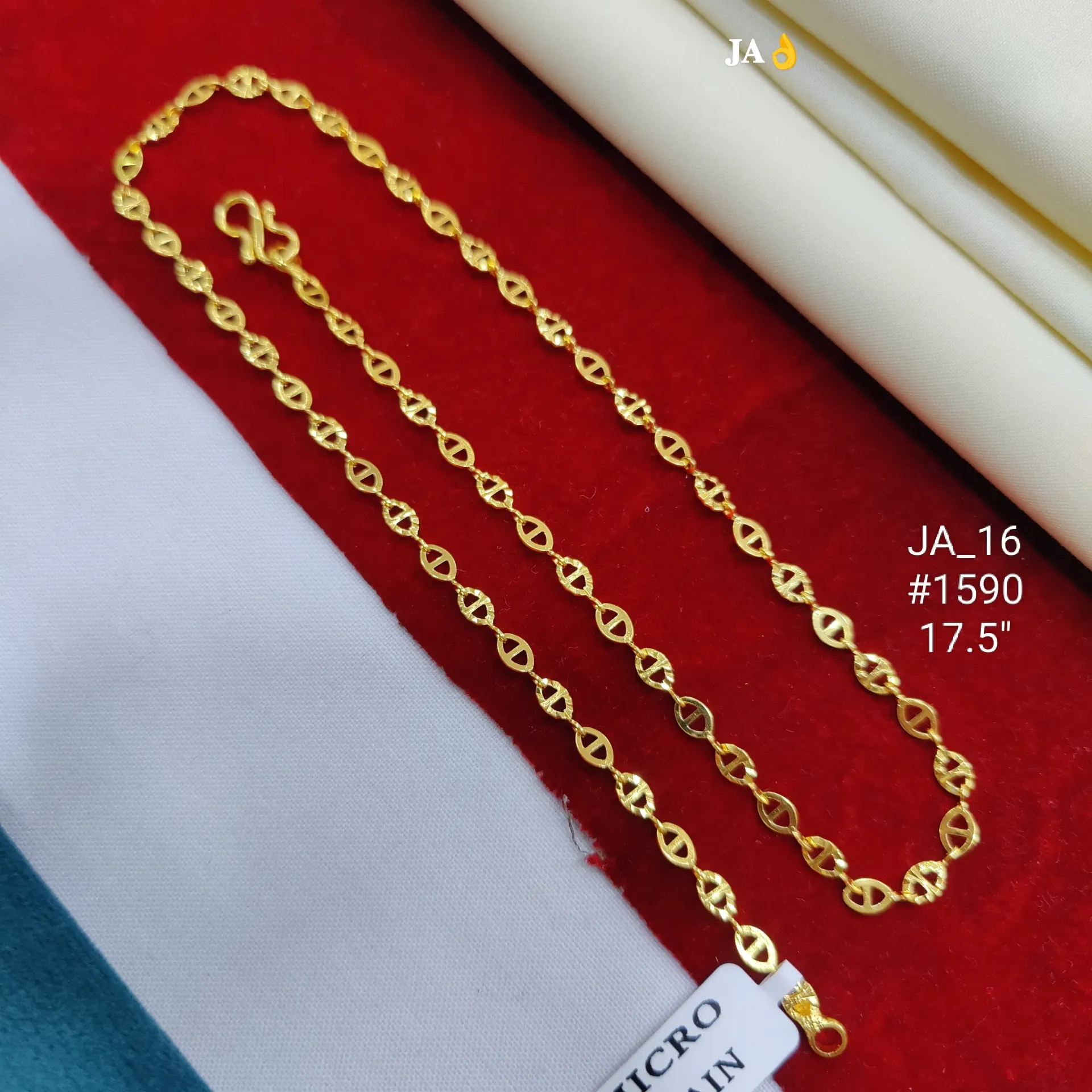 Gold Designer Link Chain 17.5 Inch DN-1590