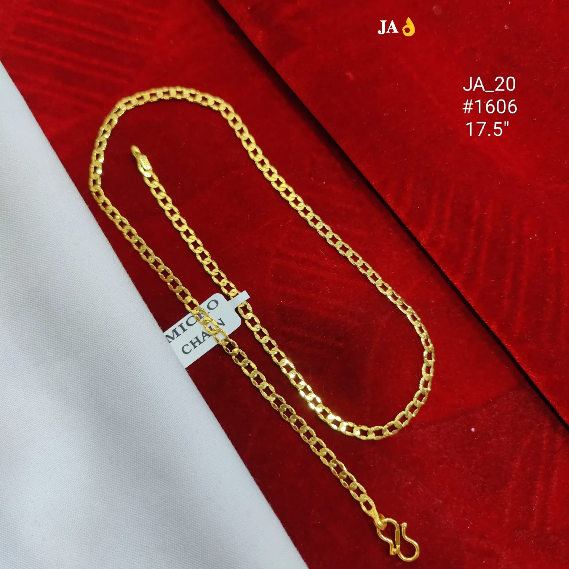 Gold Curb Chain 17.5 Inch DN-1606