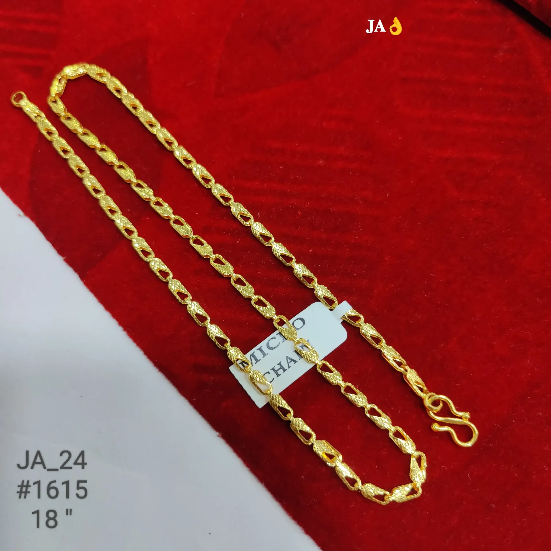 Gold Diamond-Cut Fancy Link Chain 18 Inch DN-1615