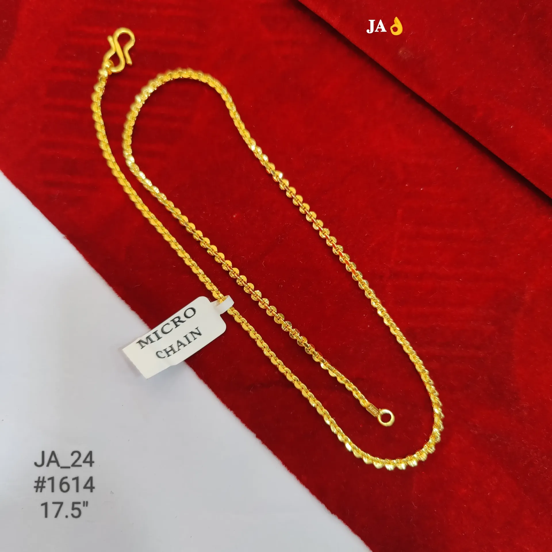 Gold Diamond-Cut Beaded Chain 17.5 Inch DN-1614