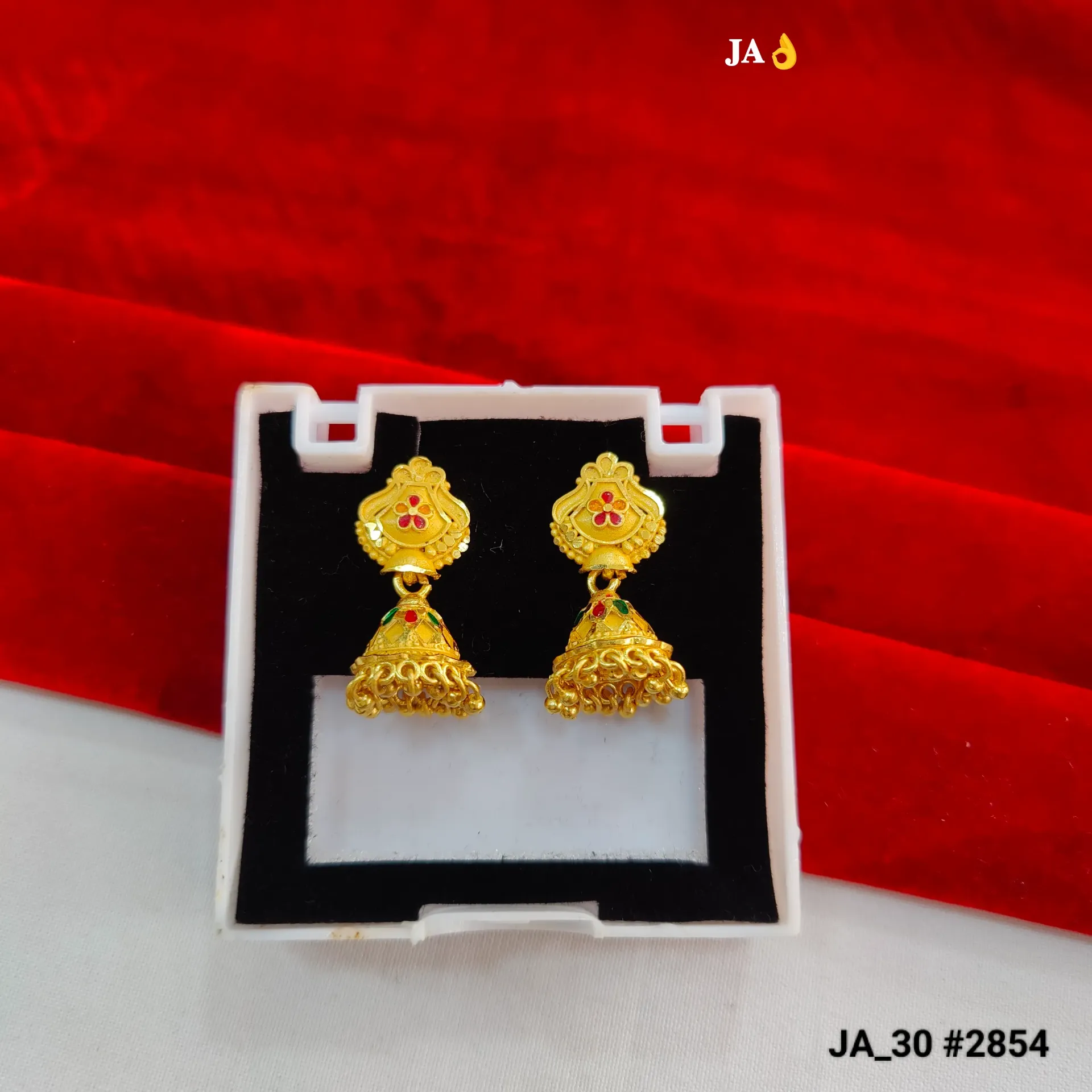 Gold Traditional Mini Jhumka Earrings DN-2854