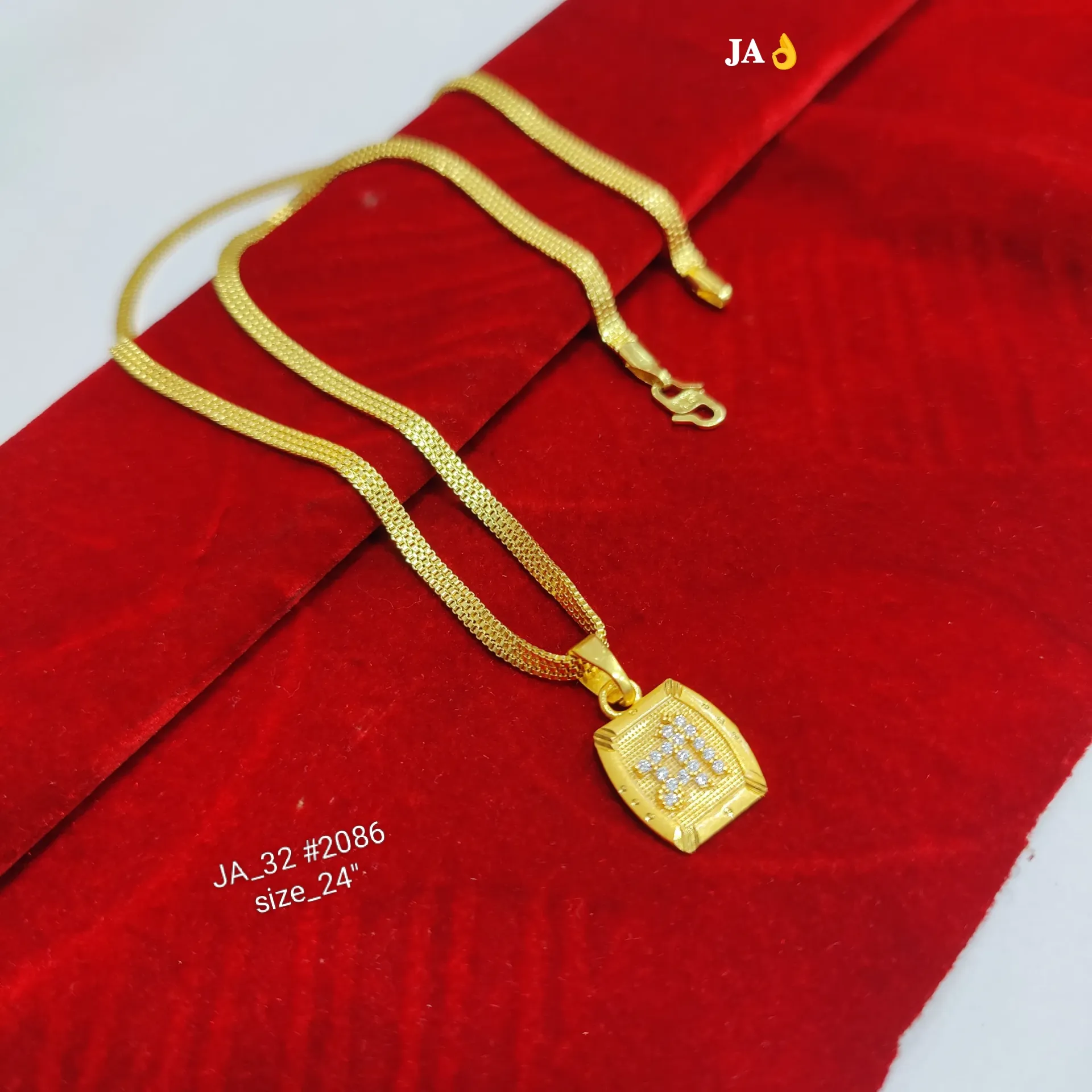 Gold Plated Chain Pendant 24 Inch DN-2086