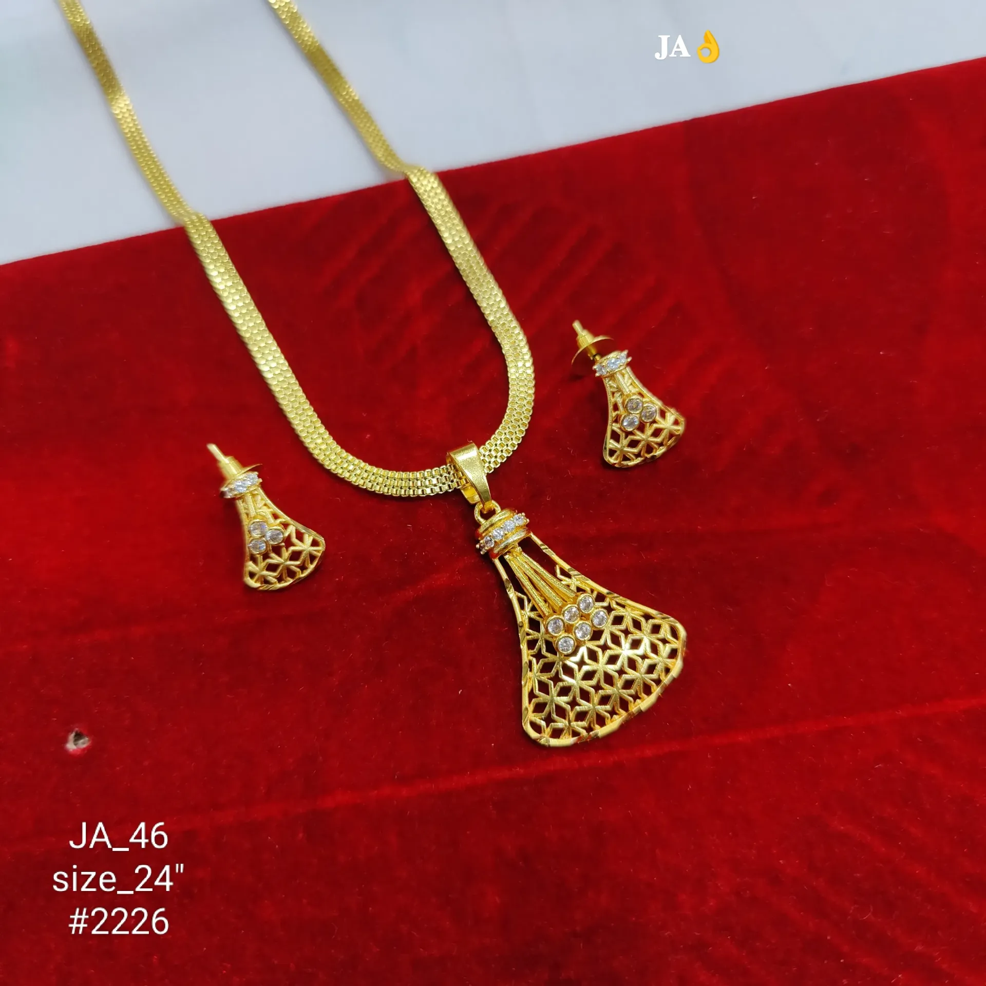 Gold Plated CZ Pendant Set DN-2226
