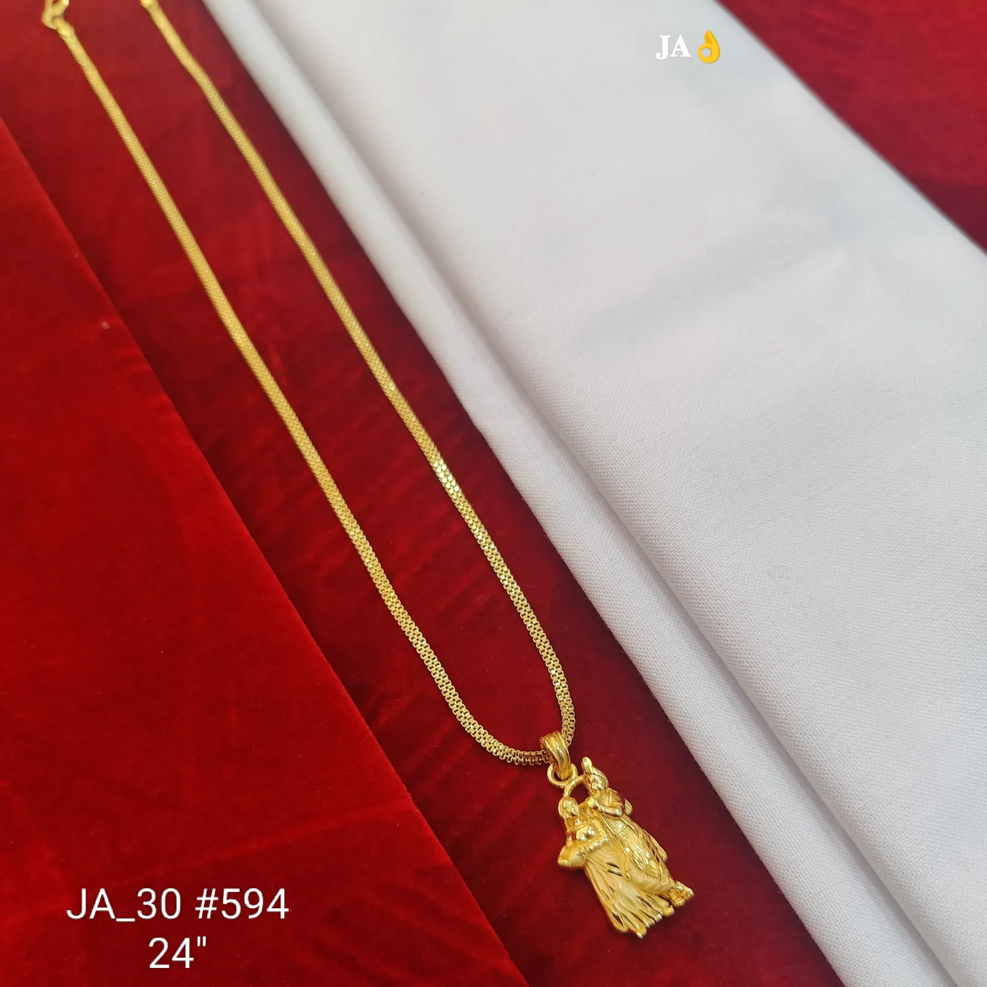 Gold Plated Radha Krishna Pendant Chain DN-594
