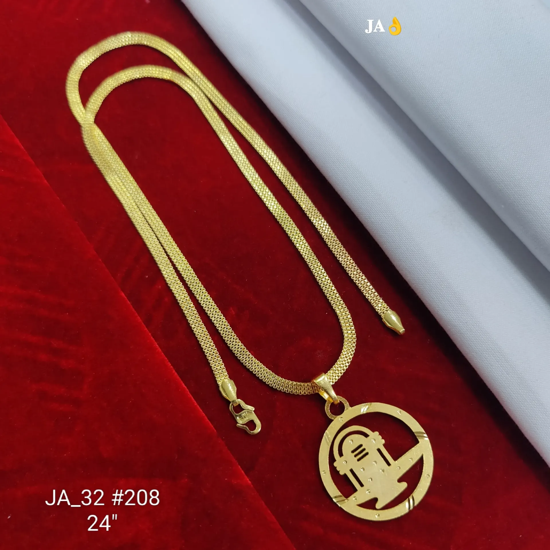 Gold Plated Shivling Pendant Chain DN-208