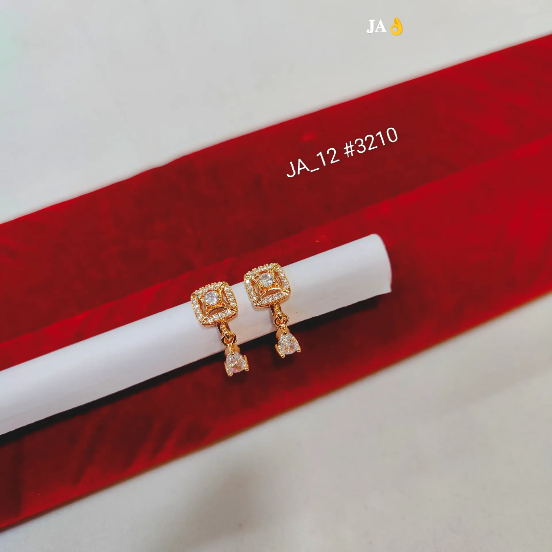 1 Gram Gold Plated CZ Stone  Earrings DN-3210
