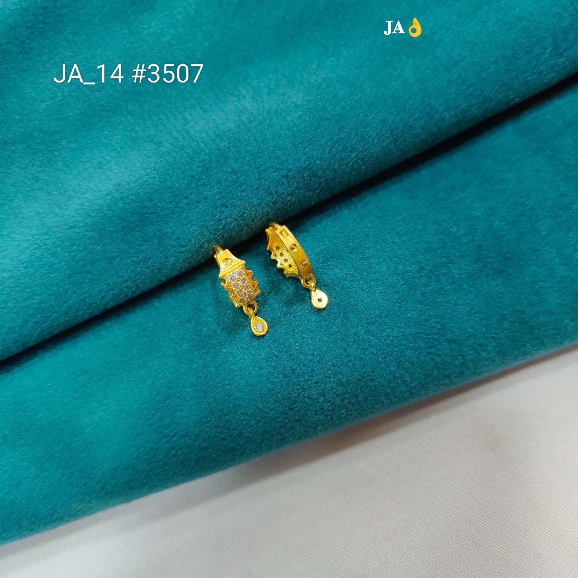 1 Gram Gold Plated CZ Stone Earrings DN-3507