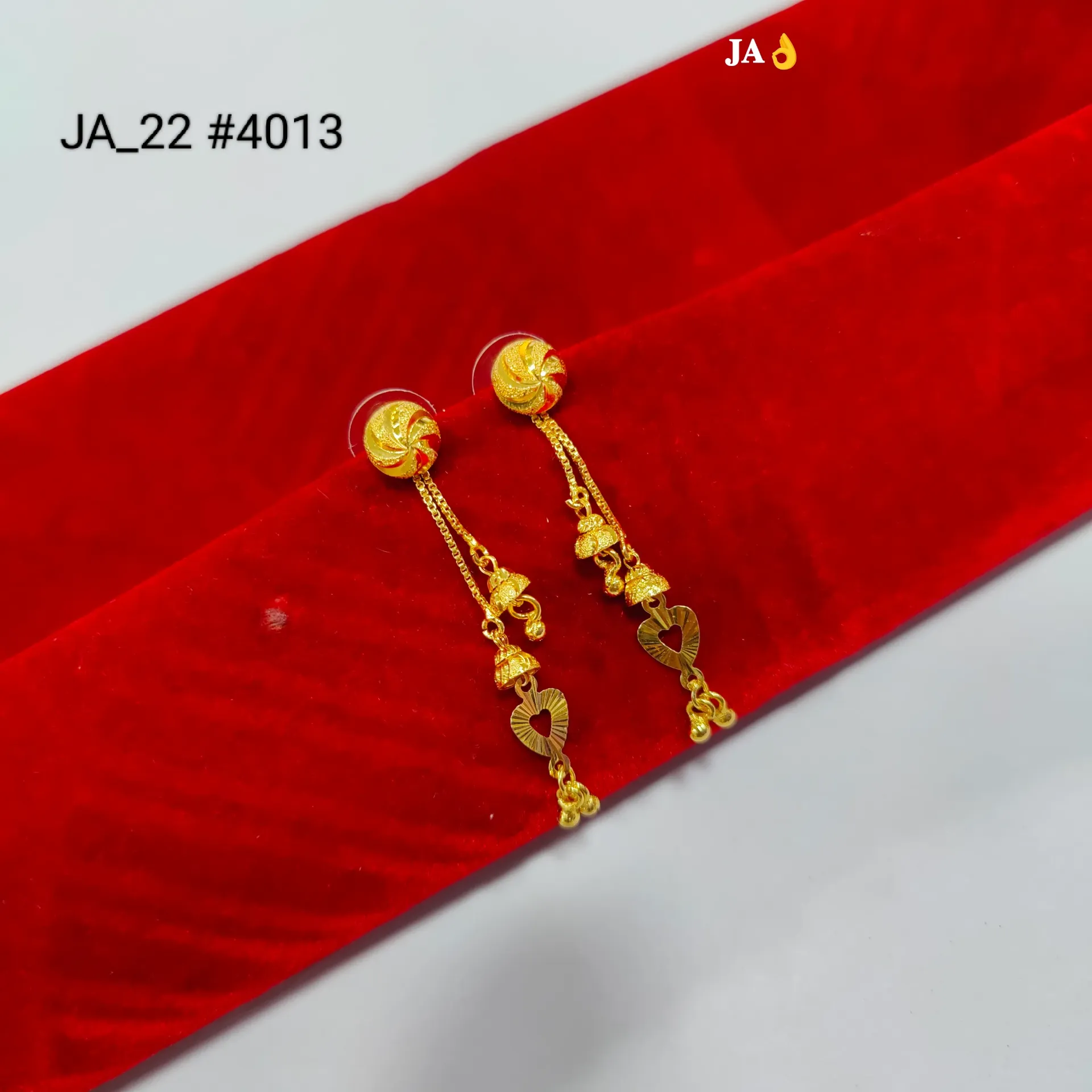 1 Gram Gold Plated Heart  Earrings  DN-4013