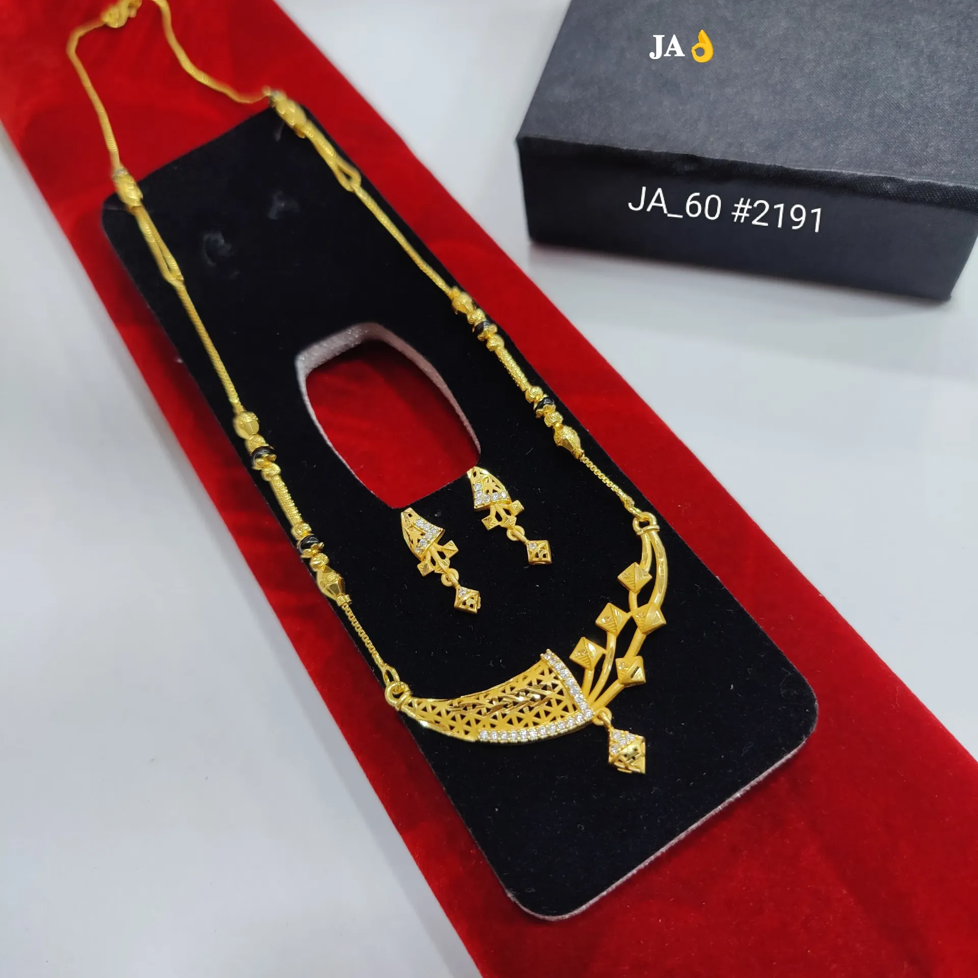 Gold Plated Designer Mangalsutra with Earrings DN-2191
