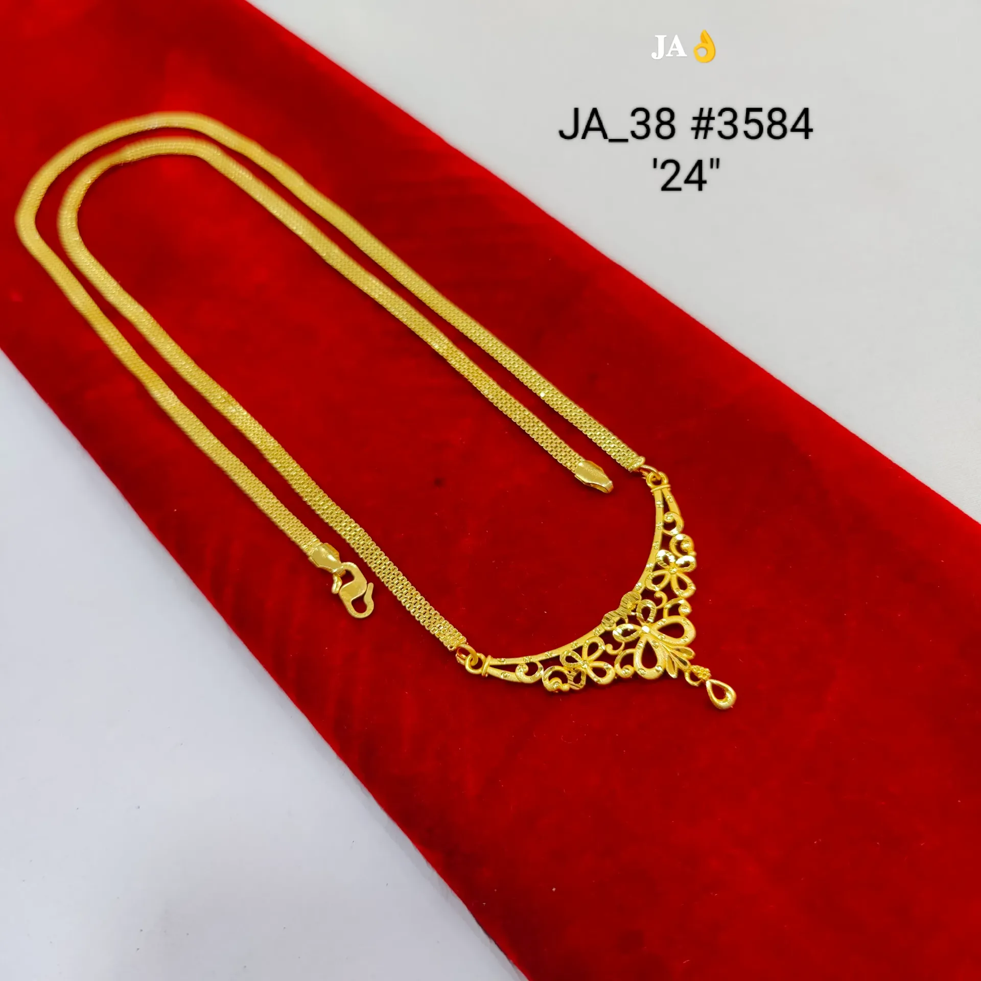 Gold Plated Floral Designer Necklace for Women  DN-3584