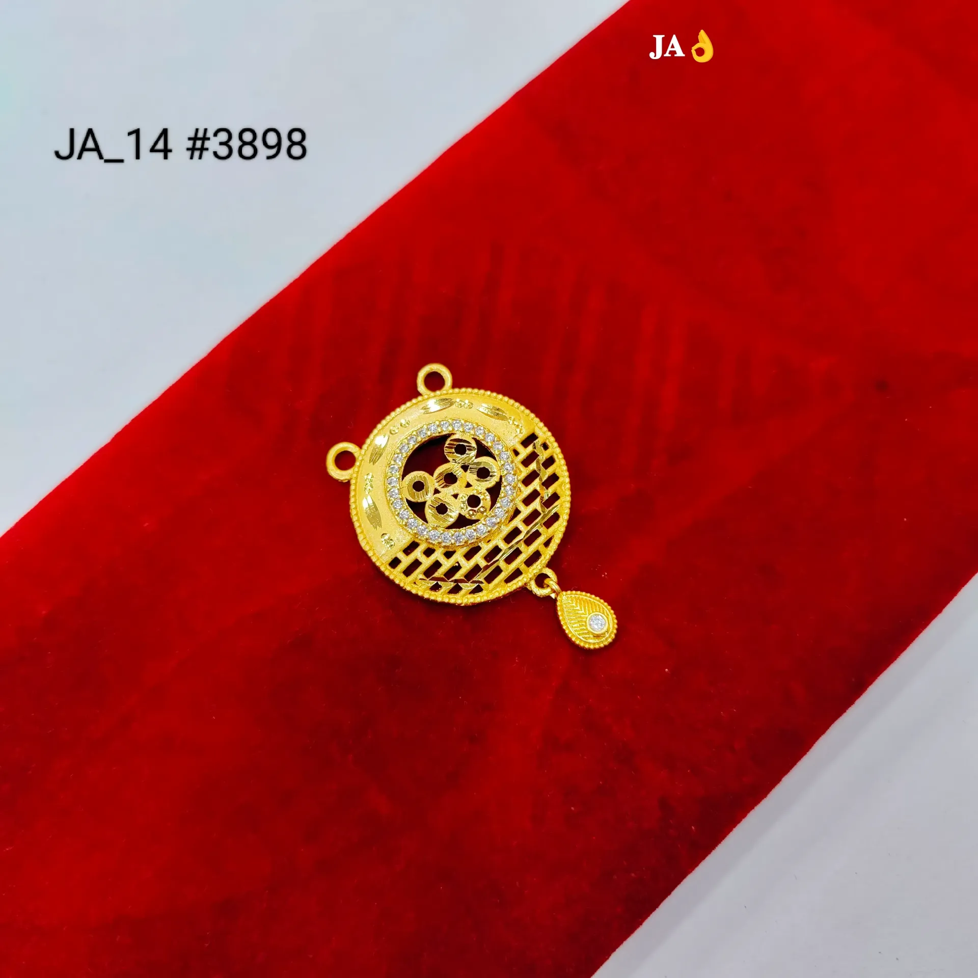 Gold Plated Designer Round Pendant DN-3898