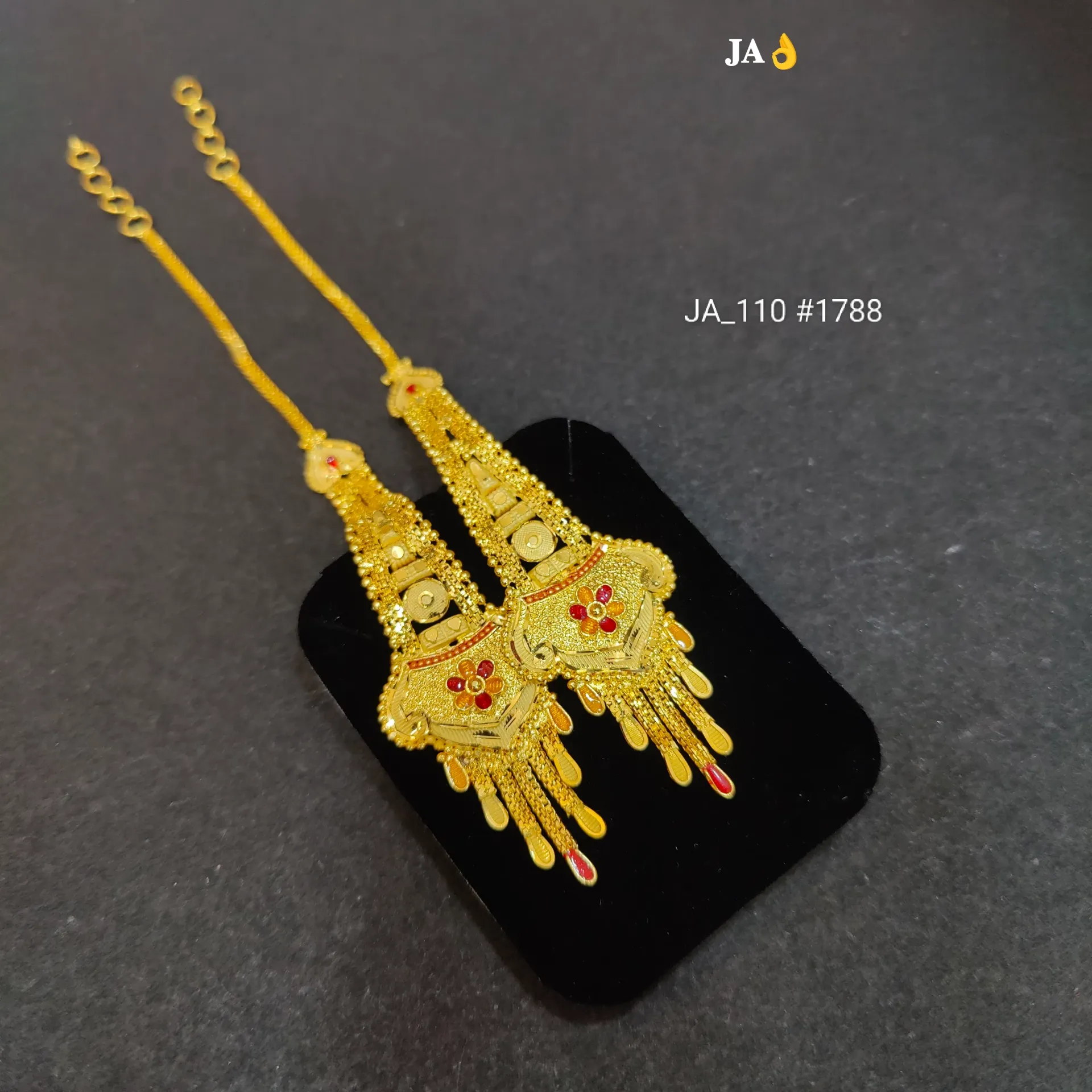 Gold Plated Traditional Long Latkan Earrings for Women DN-1788
