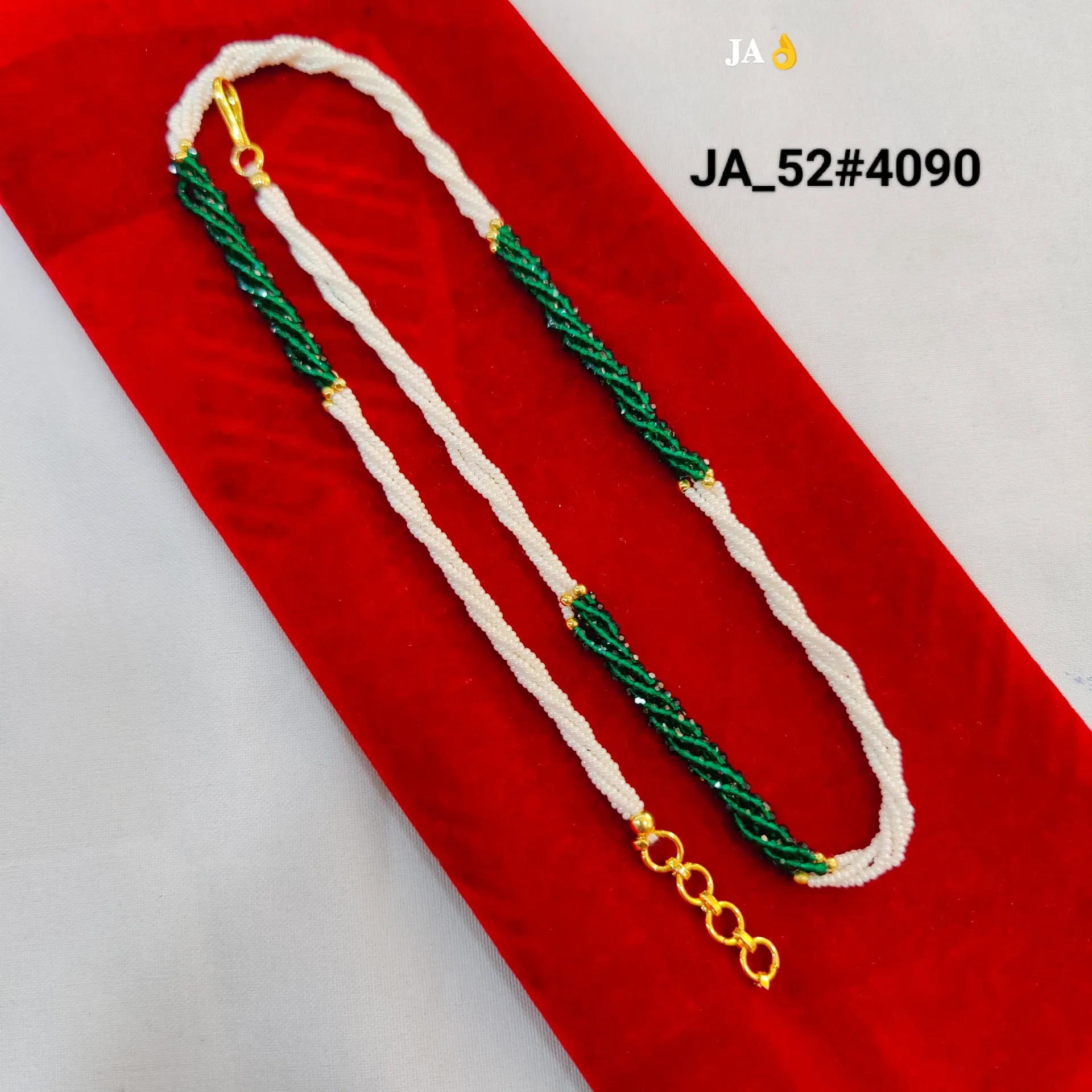 Gold Plated Twisted Crystal Bead Chain DN-4090