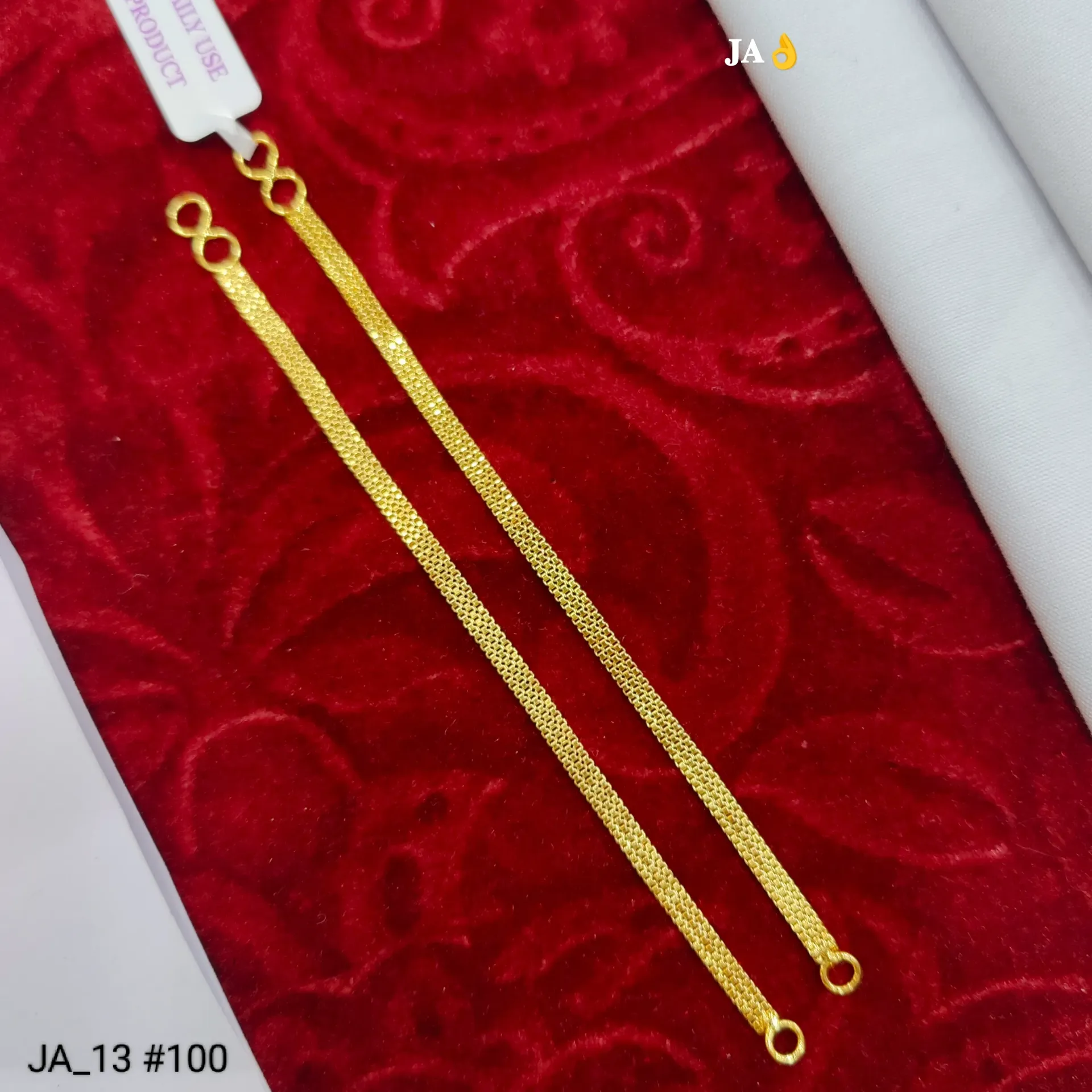 Gold Plated Adjustable Chain Pair for Earrings DN-100