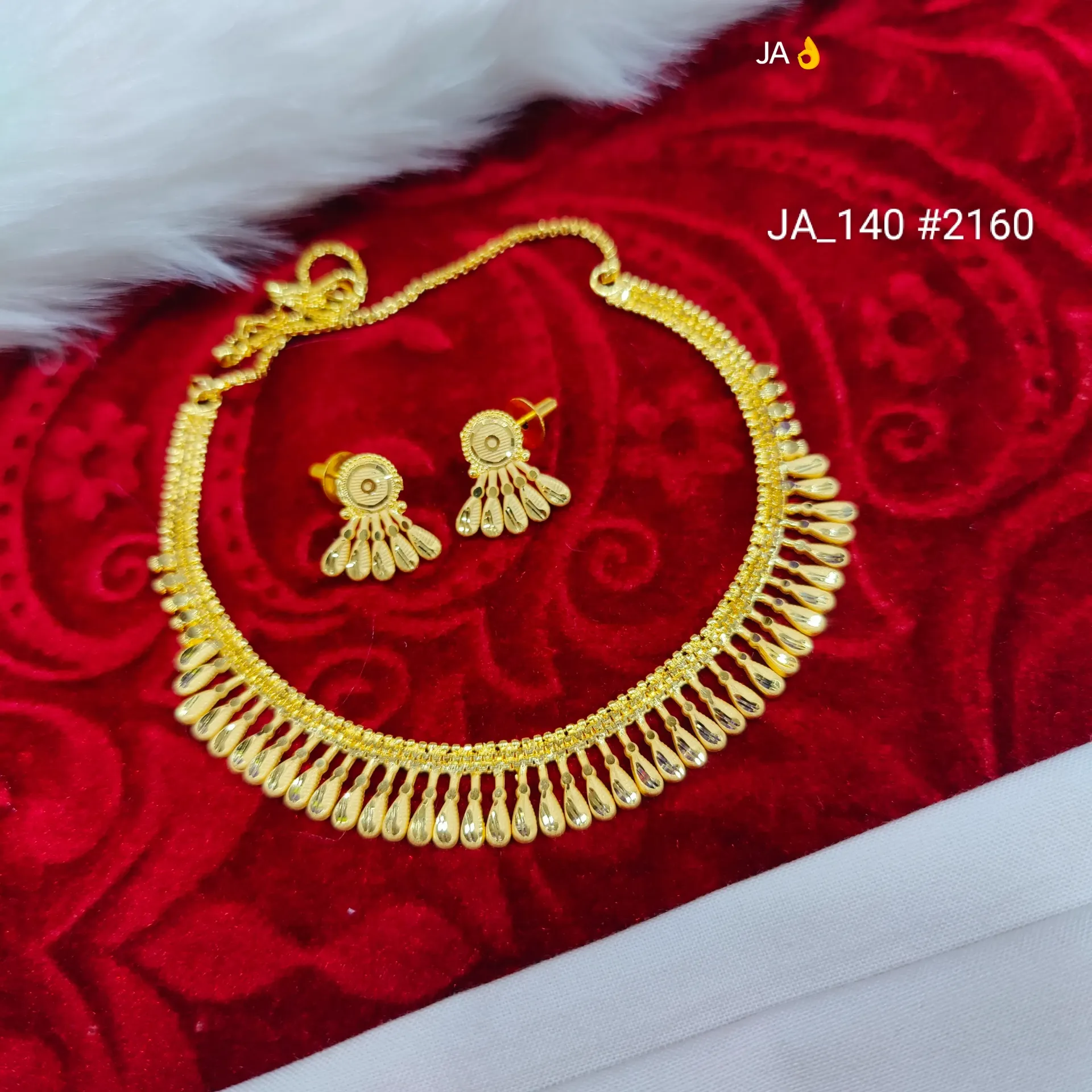 1 Gram Gold Plated Traditional Necklace Set DN-2160