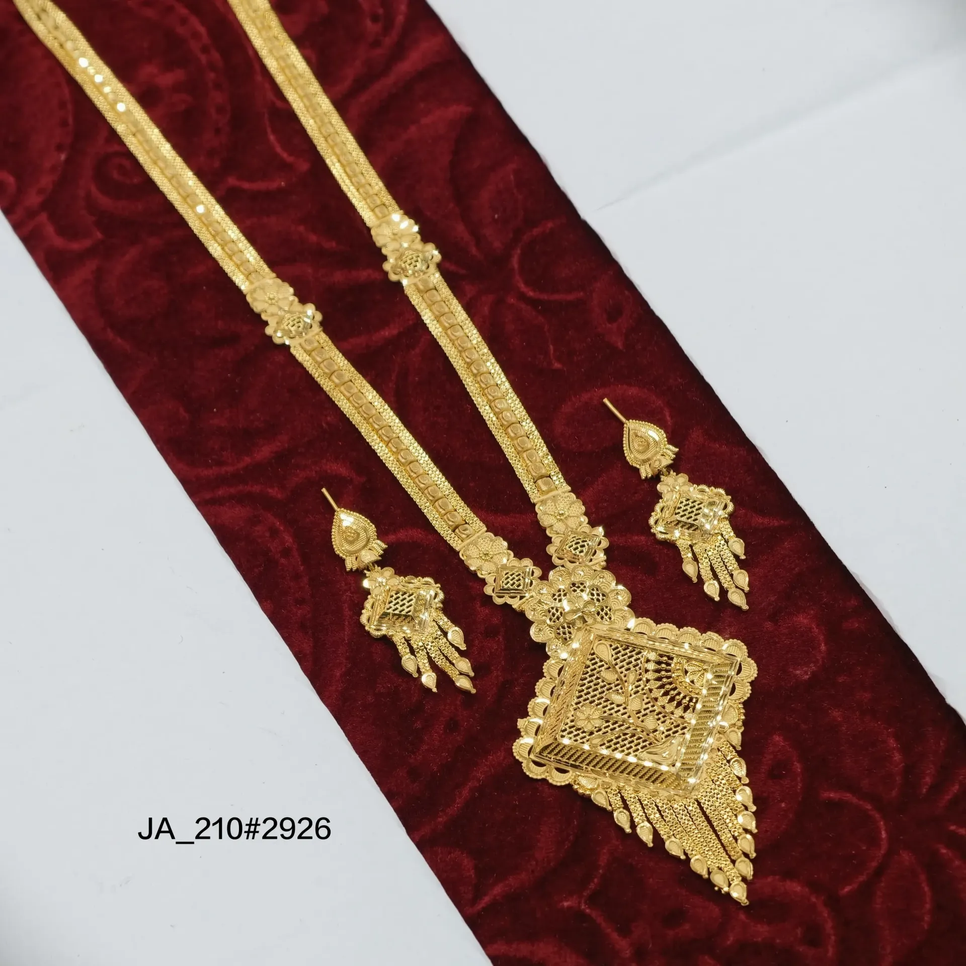 1 Gram Gold Plated Rani Haar Necklace Set DN-2926