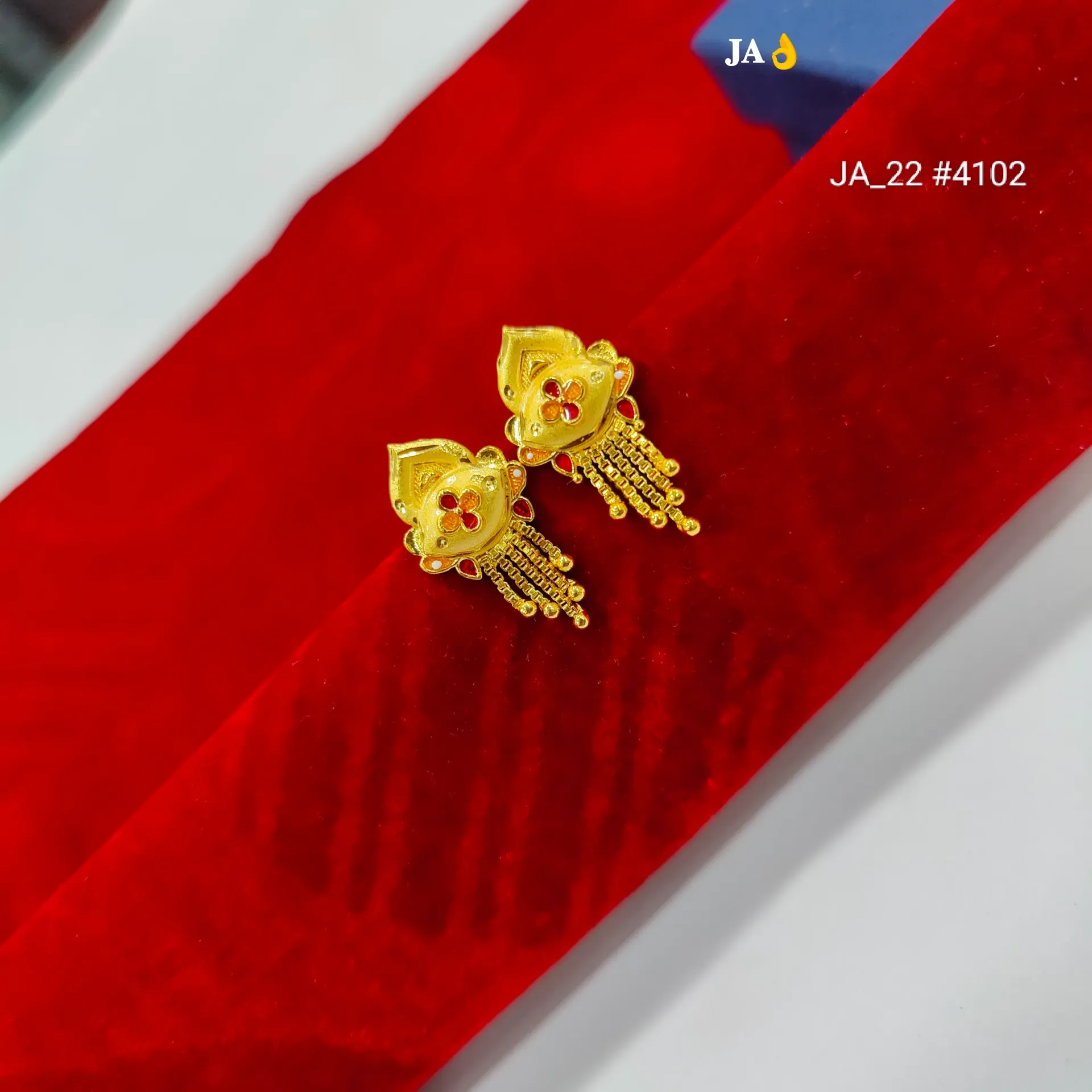 1 Gram Gold Plated Floral Earrings DN-4102